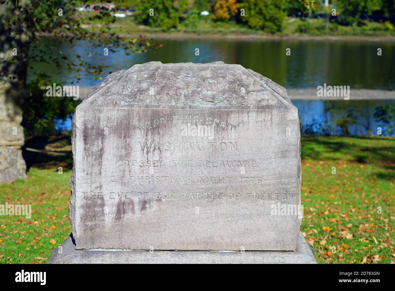 WASHINGTON CROSSING, PA –17 Okt 2020- Blick auf den Washington Crossing Historic Park, einen Wahrzeichen-Park in Pennsylvania, wo George Washington die T überquerte Stockfoto