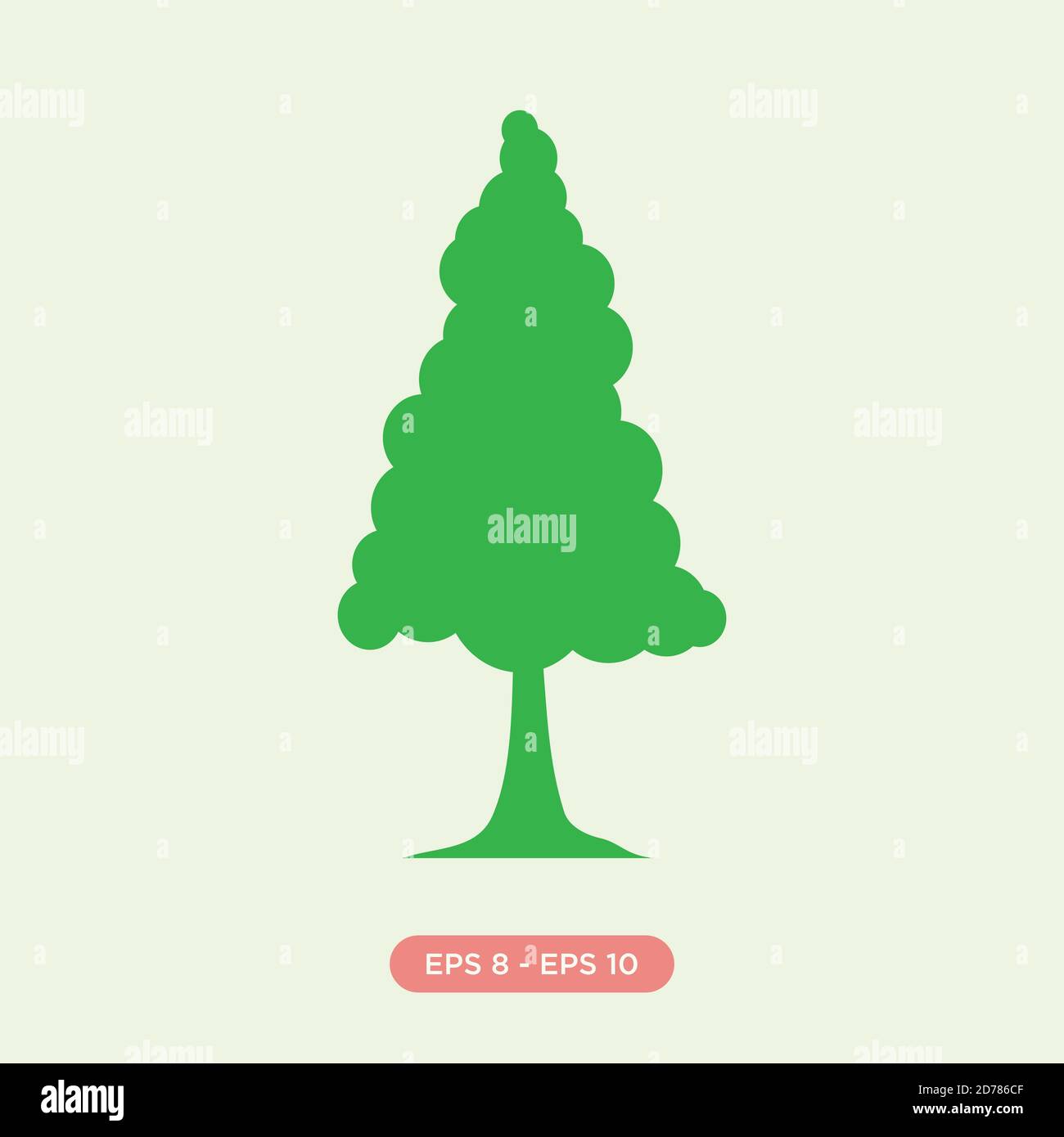 Cartoon von Kiefer Symbol Silhouette Vektor Design-Element. Flacher Baum Grafik Design Vektor. Vektorgrafik EPS.8 EPS.10 Stock Vektor