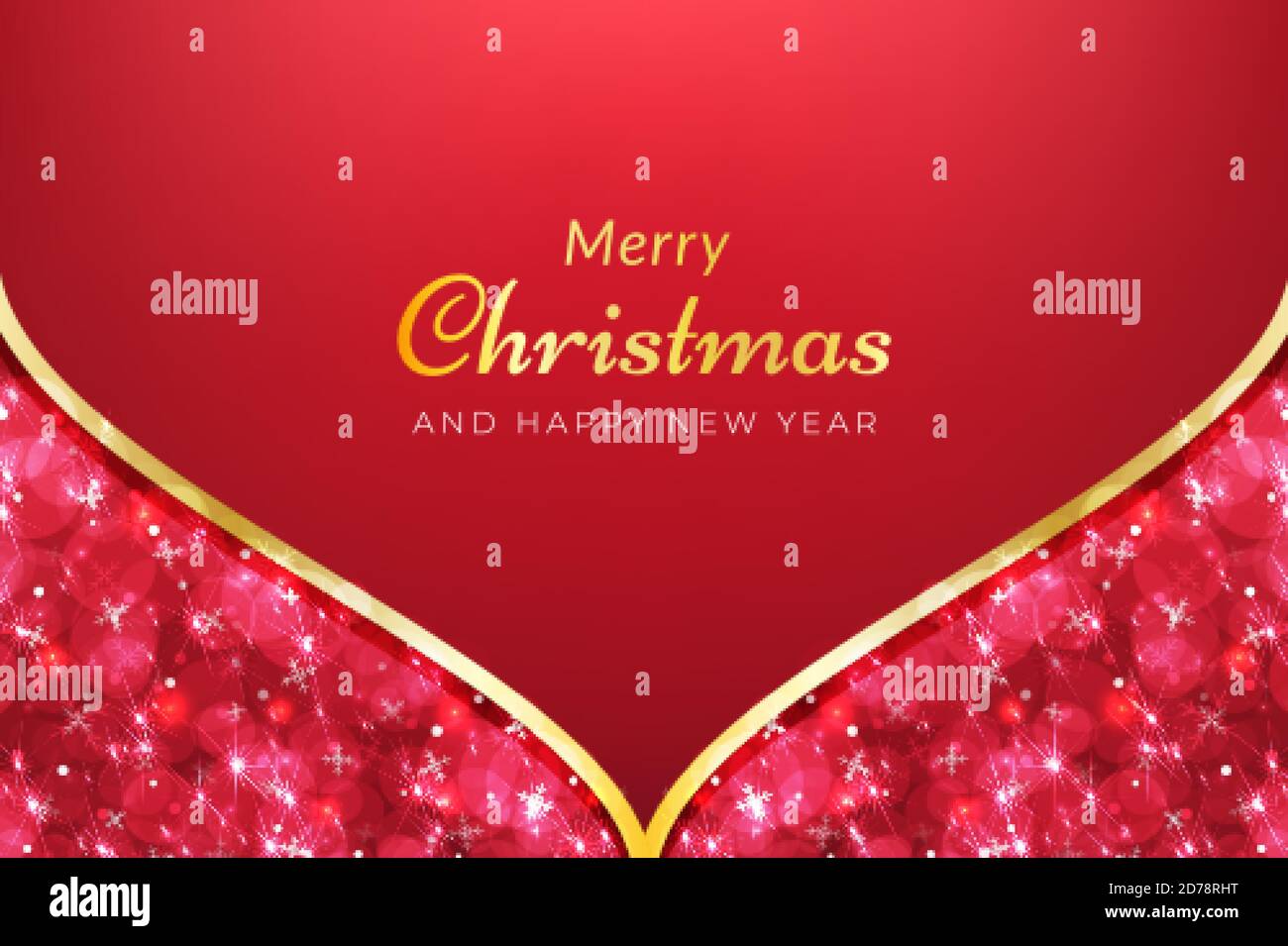 Rote weihnachten Hintergrund mit glitzernden Schnee-Effekt. Vektor-Design für Anzeigen, Banner, Grußkarten, Social-Media-Beiträge und mehr Stock Vektor