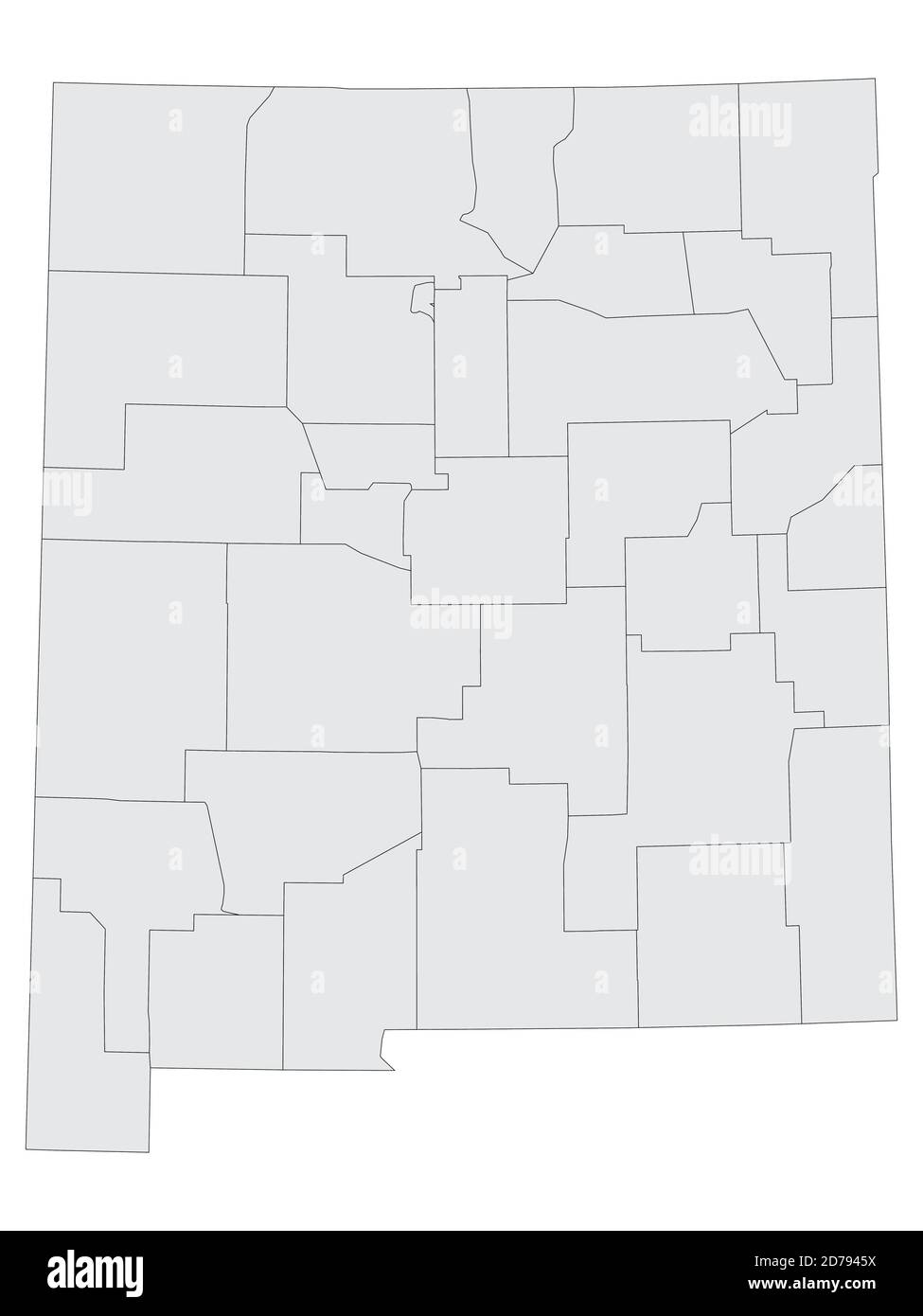 Gray Flat Election Counties Karte der Vereinigten Staaten von Amerika Bundesstaat New Mexico Stock Vektor