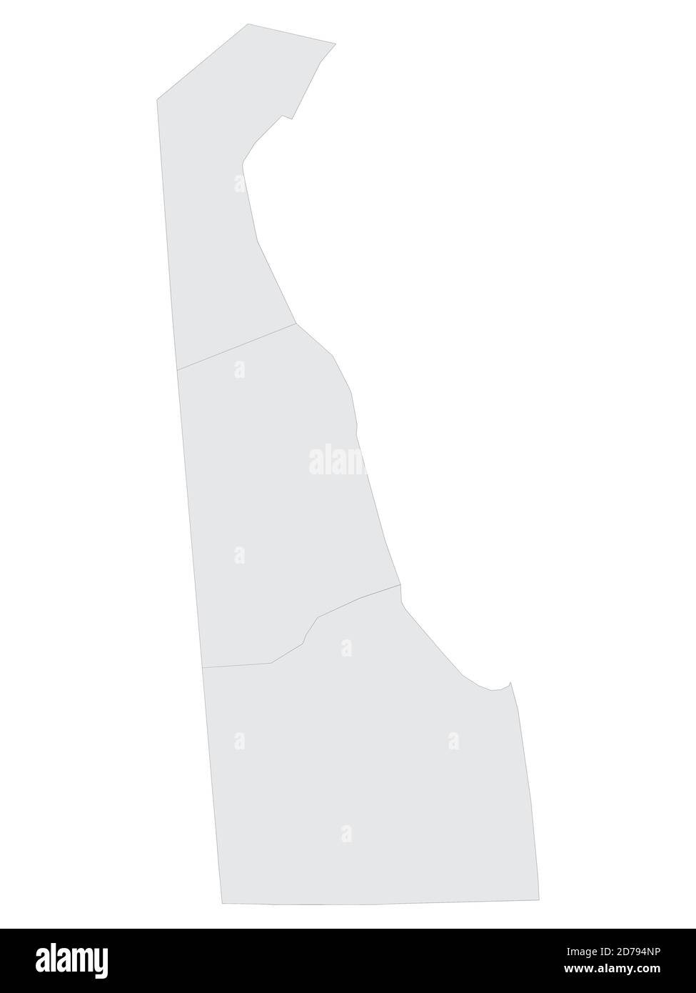 Gray Flat Election Counties Karte der Vereinigten Staaten von Amerika Bundesstaat Delaware Stock Vektor