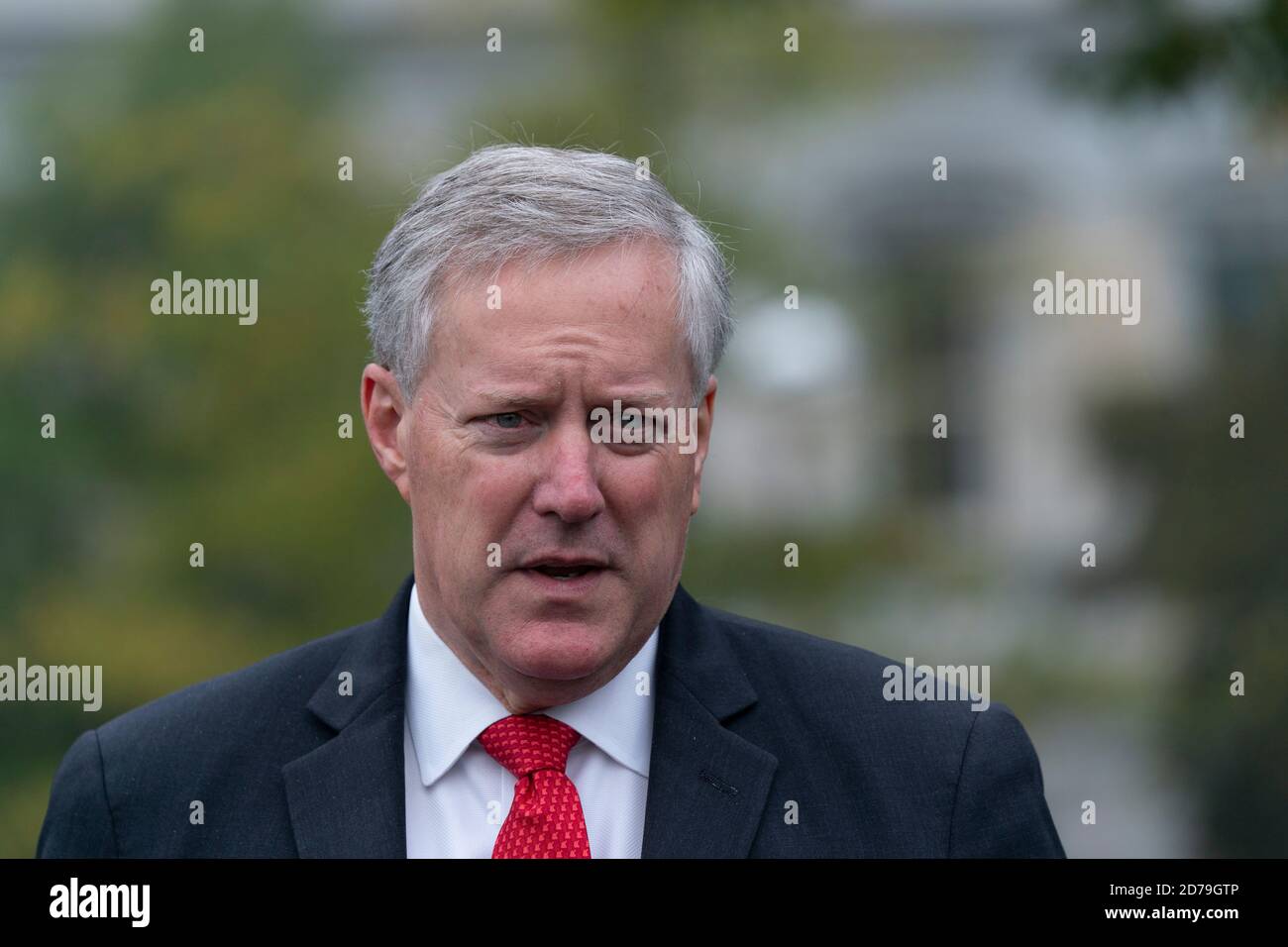 Der Stabschef des Weißen Hauses, Mark Meadows, spricht am 21. Oktober 2020 im Weißen Haus in Washington, DC, mit den Medien.Quelle: Chris Kleponis/Pool via CNP /MediaPunch Stockfoto