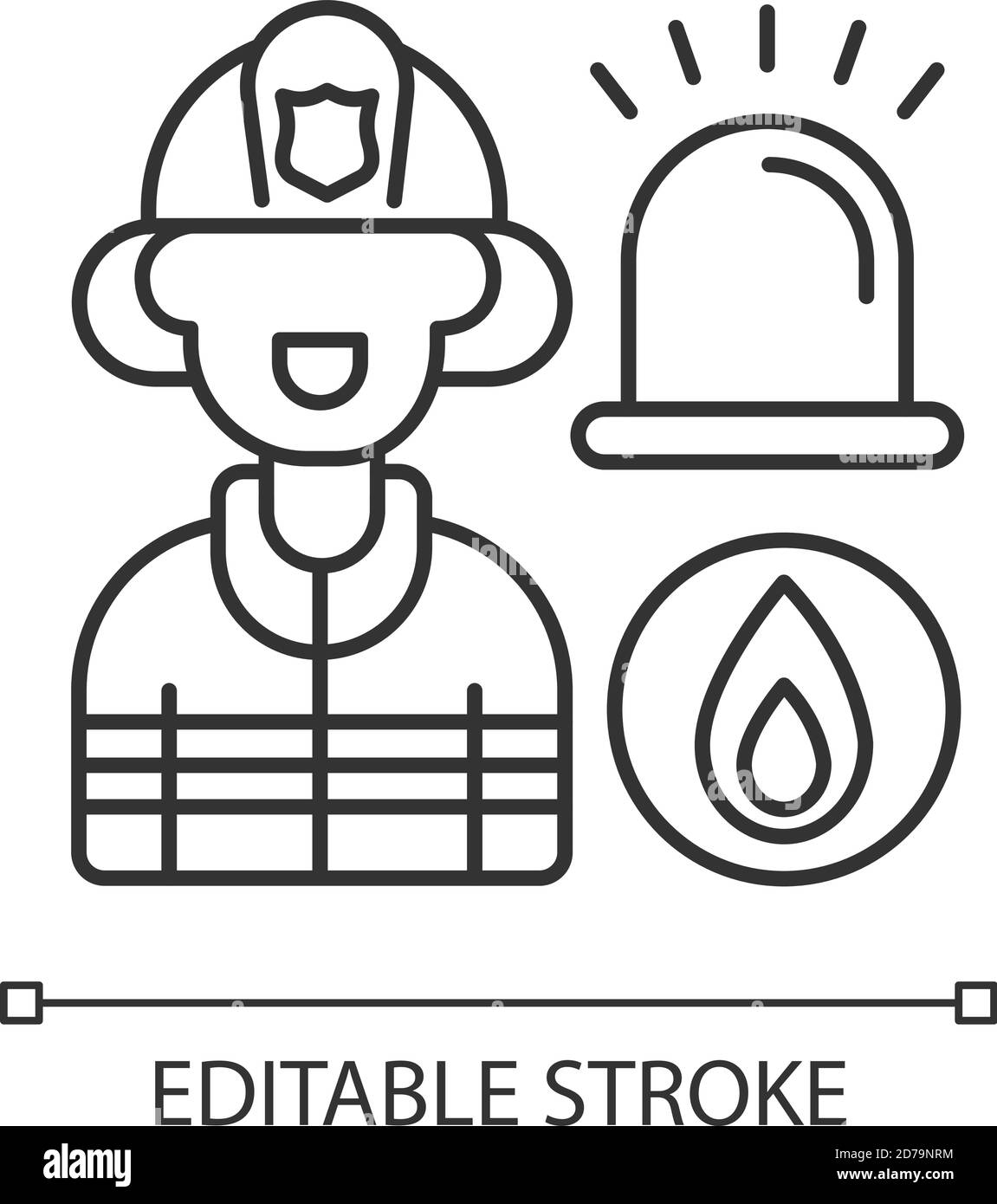 Lineares Symbol für Feuerwehrleute Stock Vektor