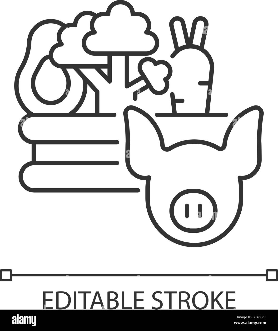 Lebensmittel und Landwirtschaft lineare Symbol Stock Vektor