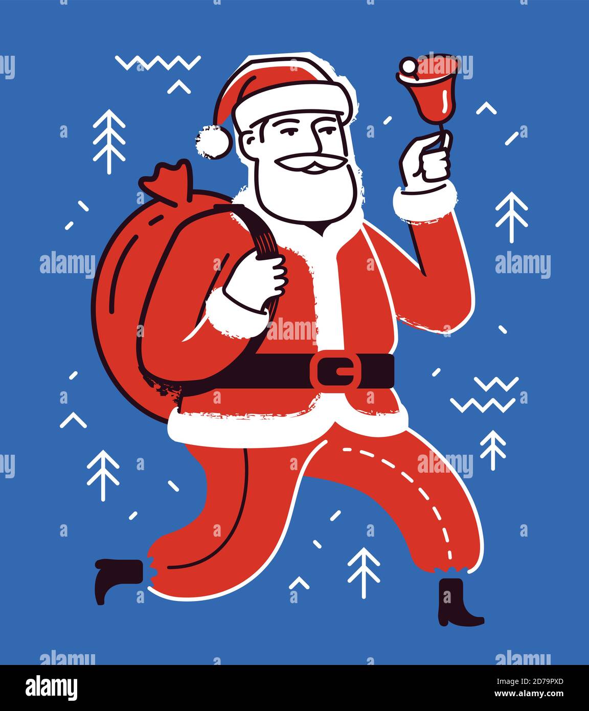 Weihnachtsmann. Weihnachtskonzept Vektor-Illustration in flachem Stil Stock Vektor