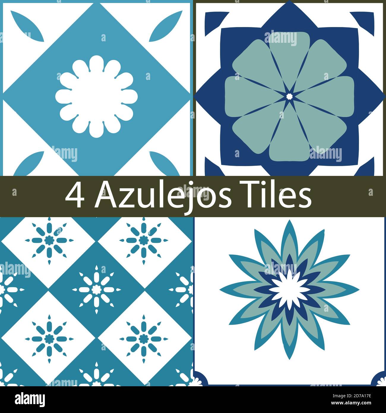 Eine Reihe von mediterranen Azulejos Stock Vektor