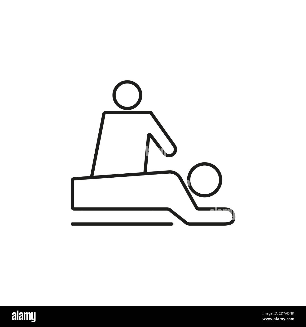 Massage Icon Element von Badehaus Icon für mobile Konzept und Web-Apps. Thin Line Massage Symbol kann für Web und mobile verwendet werden. Premium-Symbol auf Weiß Stock Vektor