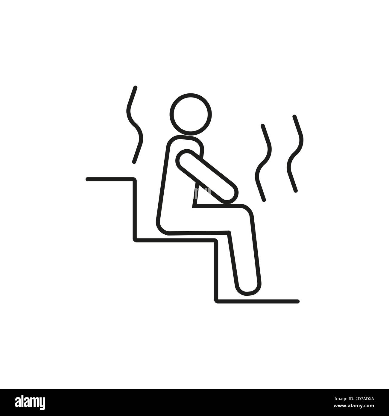 Sauna Icon Element des Badehauses Icon für mobiles Konzept und Web-Apps. Thin Line Sauna Icon kann für Web und mobile verwendet werden. Premium-Symbol auf Weiß Stock Vektor