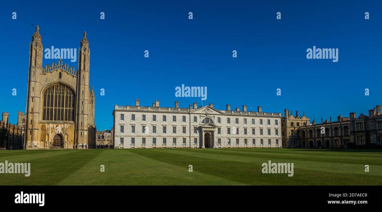 Ikonisches Bild von King's College und Kapelle stehen bei der Ufer des Flusses Cam Cambridge England Stockfoto