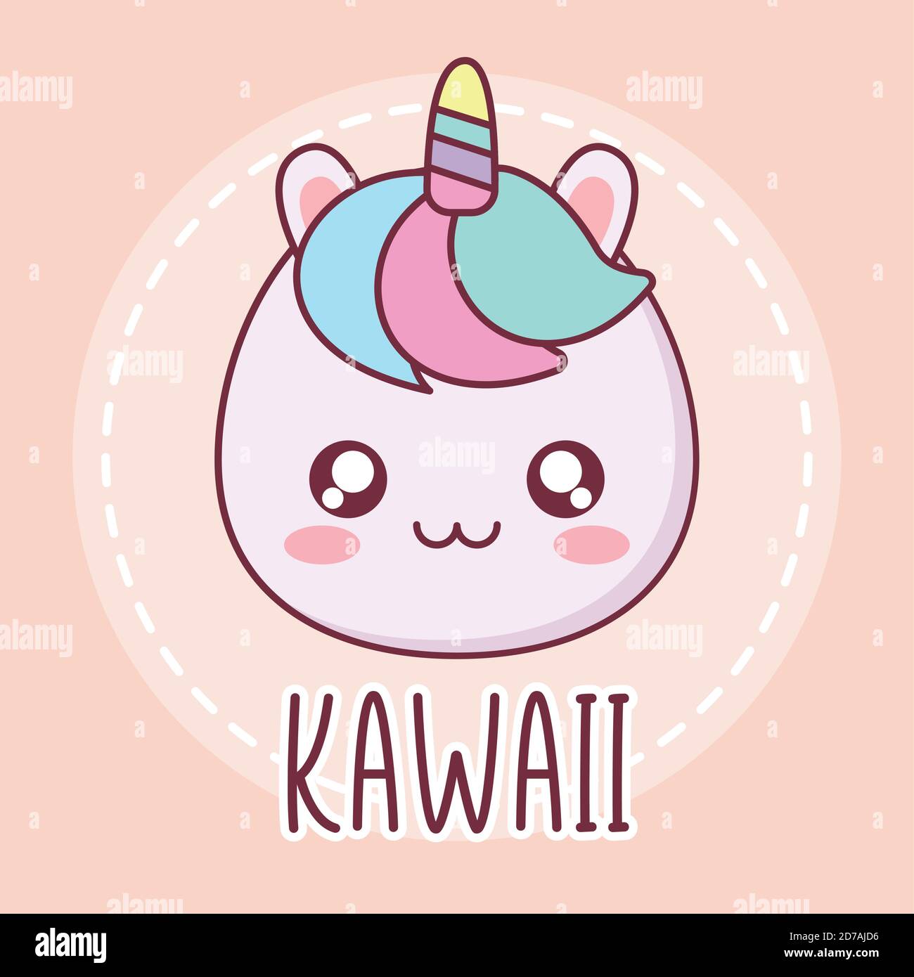 Kawaii Einhorn Tier Cartoon Vektor-Design Stock Vektor
