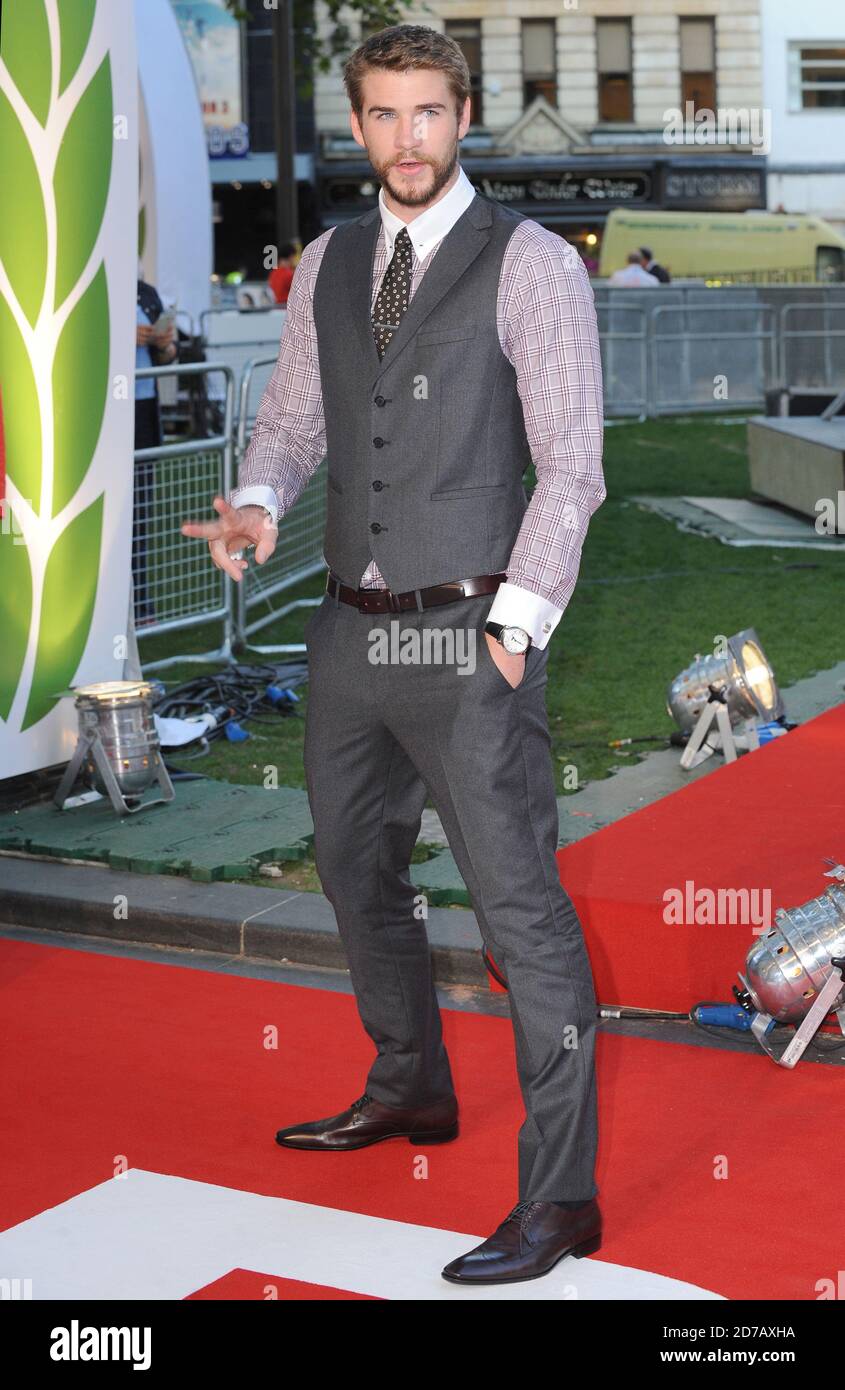 Liam Hemsworth nimmt an der Weltpremiere von Rush, Odeon Leicester Square, London, Teil. 2. September 2013 © Paul Treadway Stockfoto