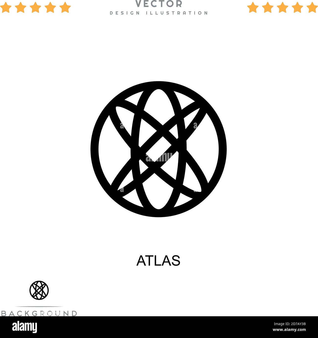 Atlas-Symbol. Einfaches Element aus der digitalen Störungs-Sammlung. Zeilensatlas-Symbol für Vorlagen, Infografiken und mehr Stock Vektor
