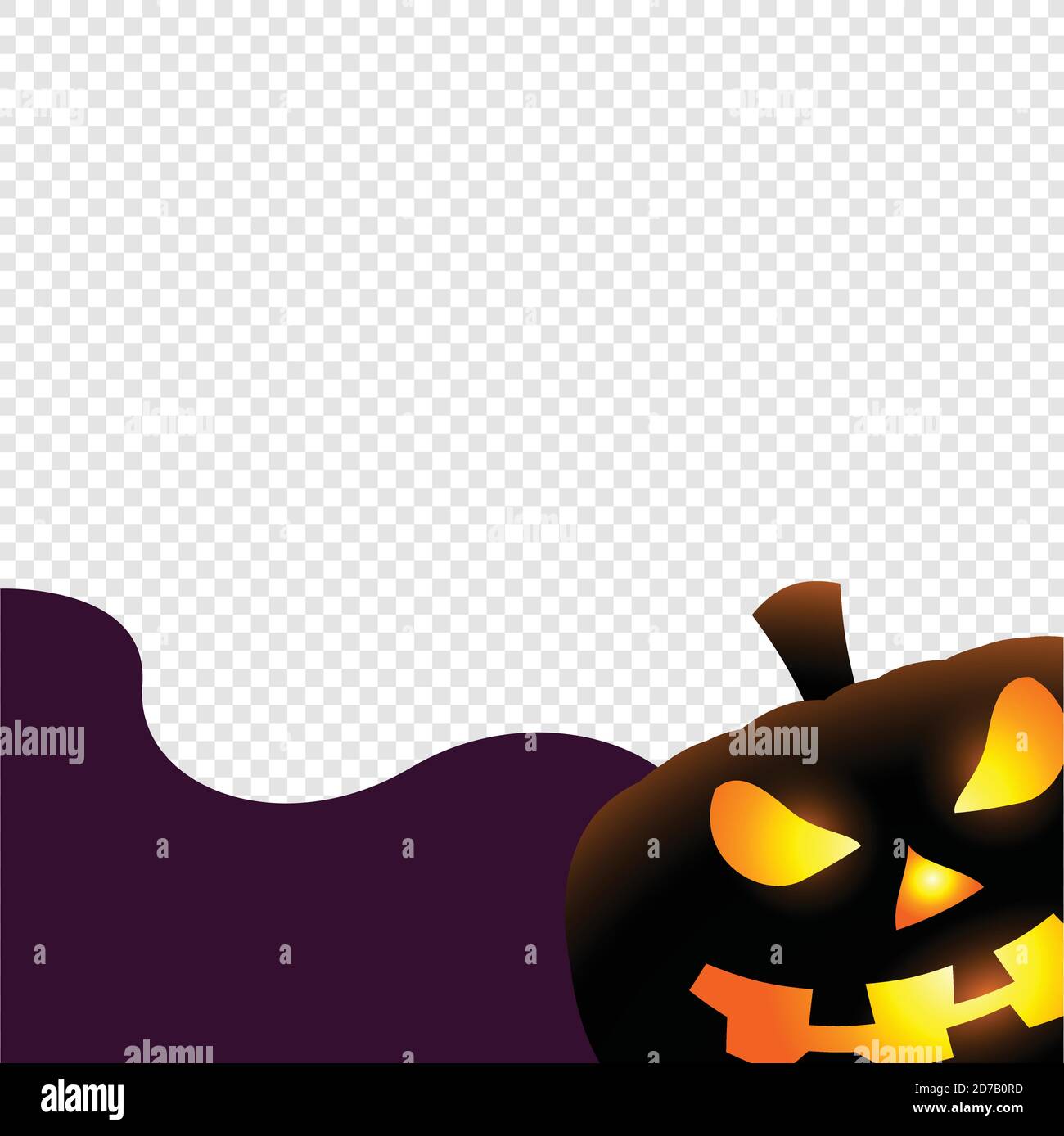 Halloween Hintergrund. Vektorgrafik. Trick or Treat-Konzept. Orange Kürbis auf transparentem Hintergrund Stock Vektor