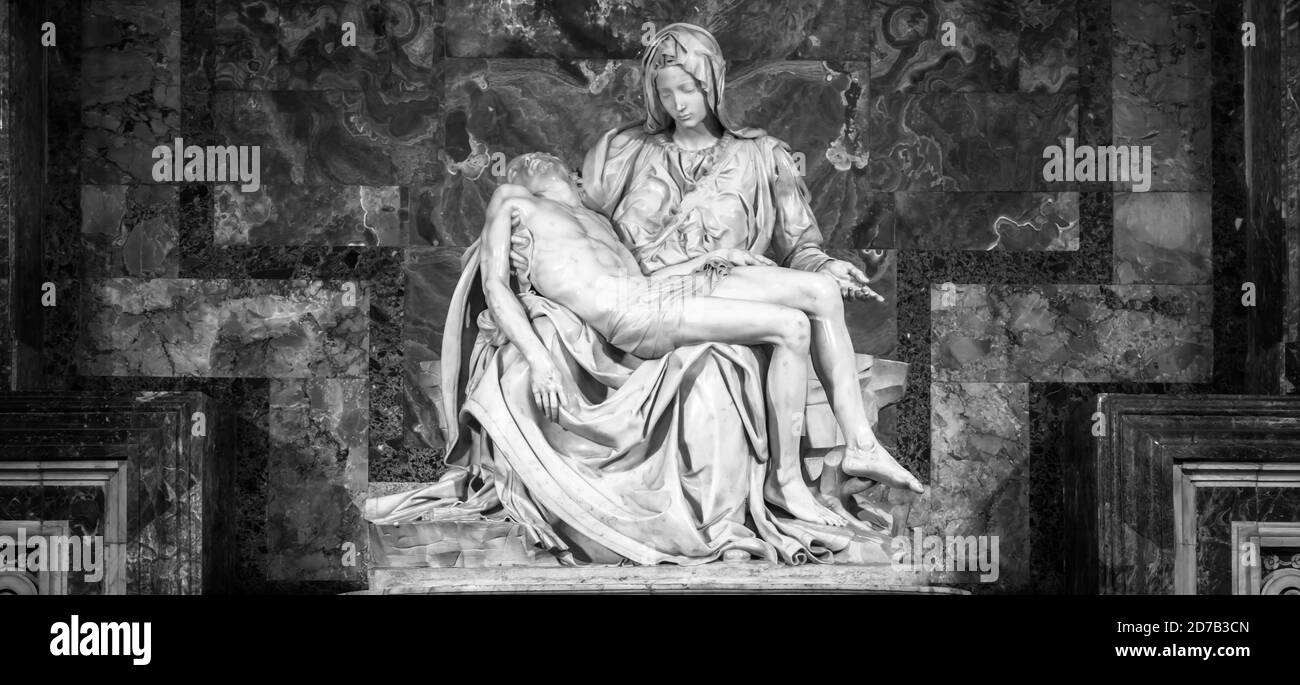 Rom, VATIKAN - 28. August 2018: Pietà di Michelangelo (Schade), 1498-1499, in der St. Peter Basilika in Rom Stockfoto
