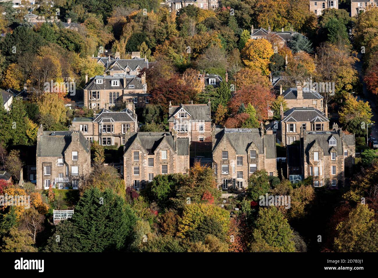 Die Grange Gegend von Edinburgh von Blackford Hill aus gesehen. Stockfoto
