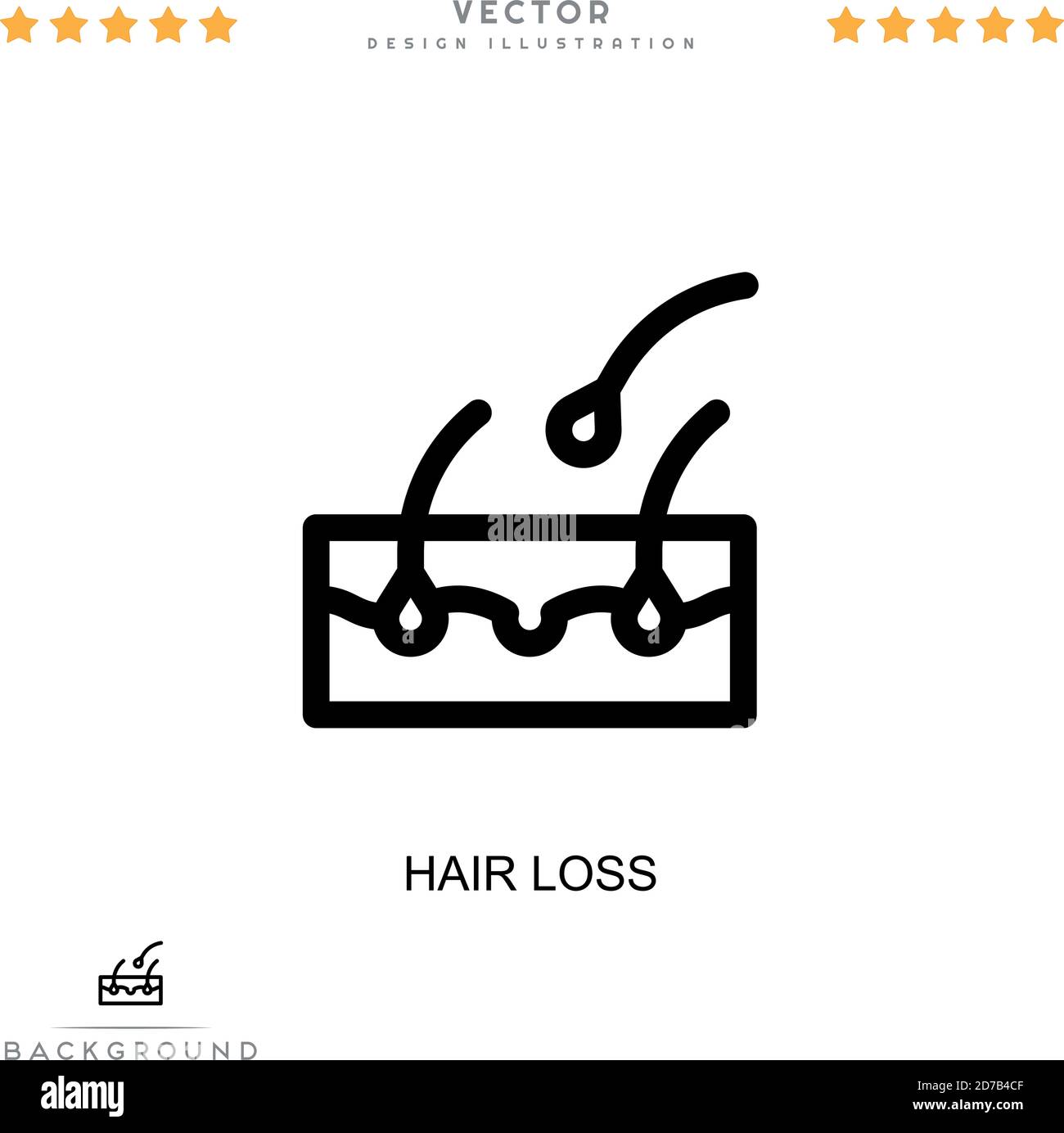Symbol für Haarausfall. Einfaches Element aus der digitalen Störungs-Sammlung. Line Haarausfall Symbol für Vorlagen, Infografiken und mehr Stock Vektor
