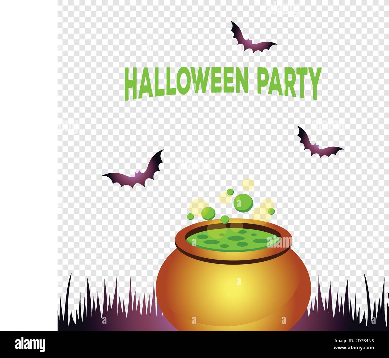 Hexentrank halloween Party. Set von halloween-Icons für Ihr Design. Flaches Design. Halloween-Symbole. Stock Vektor