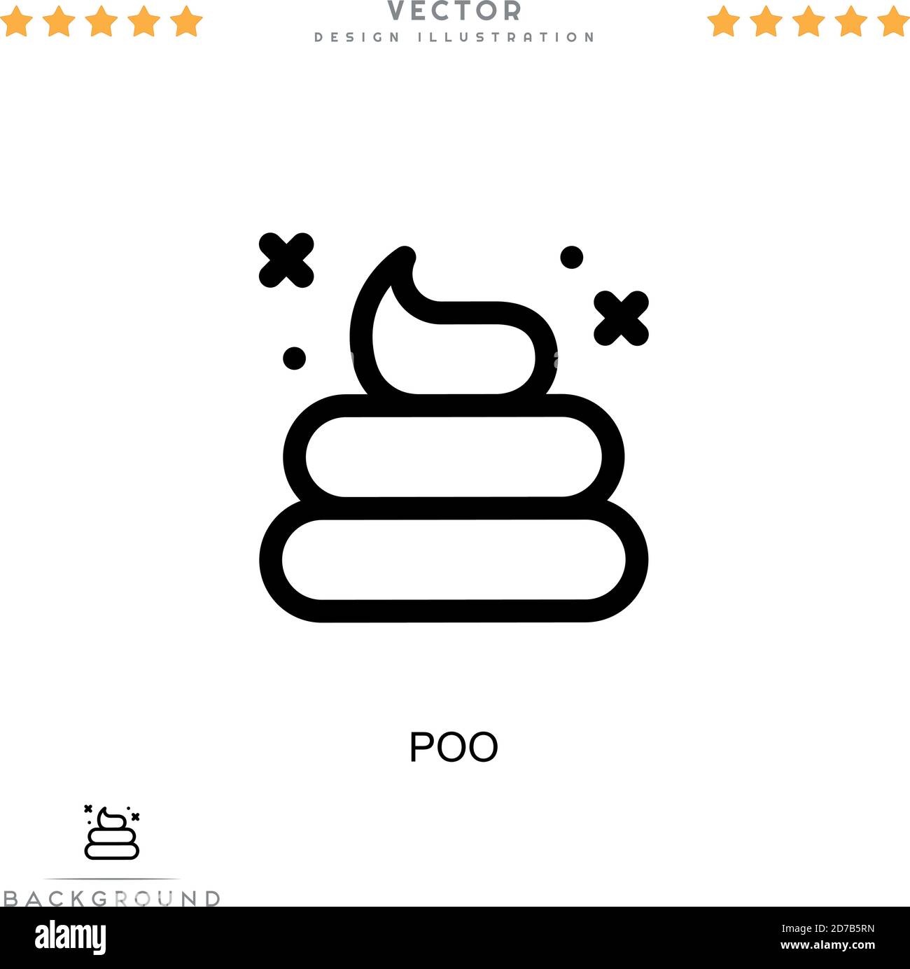 Poo-Symbol. Einfaches Element aus der digitalen Störungs-Sammlung. Linienpoo-Symbol für Vorlagen, Infografiken und mehr Stock Vektor