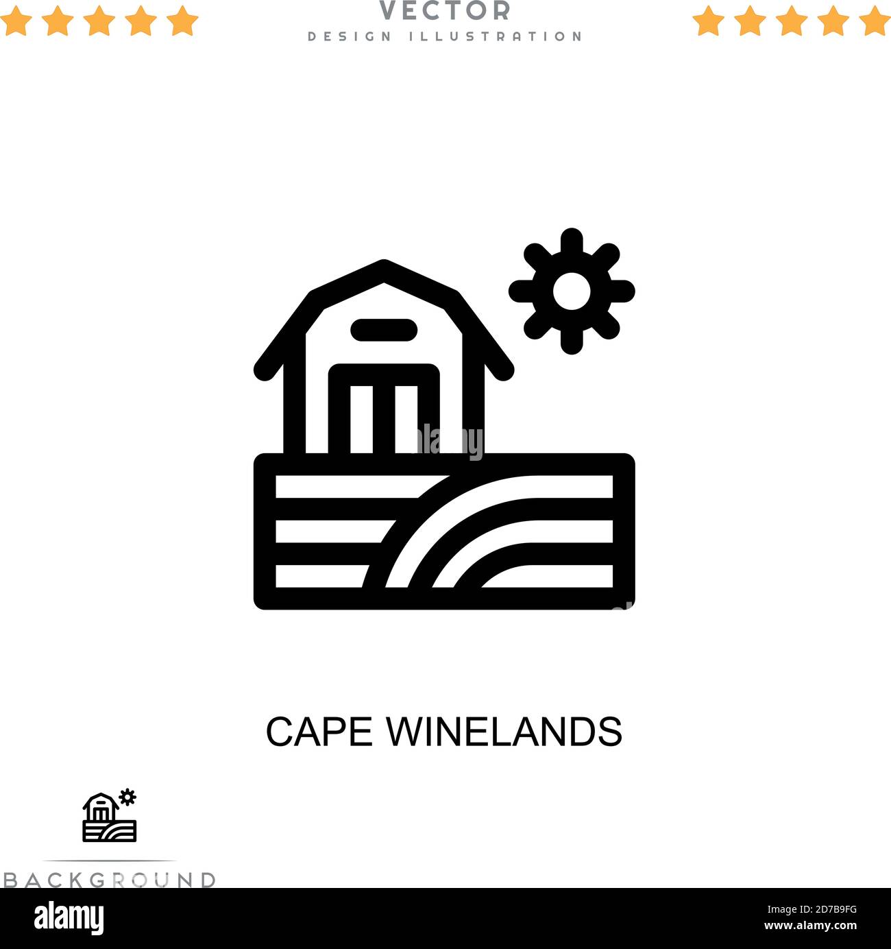 Symbol der Kapwineländer. Einfaches Element aus der digitalen Störungs-Sammlung. Line Cape Winelands Symbol für Vorlagen, Infografiken und mehr Stock Vektor