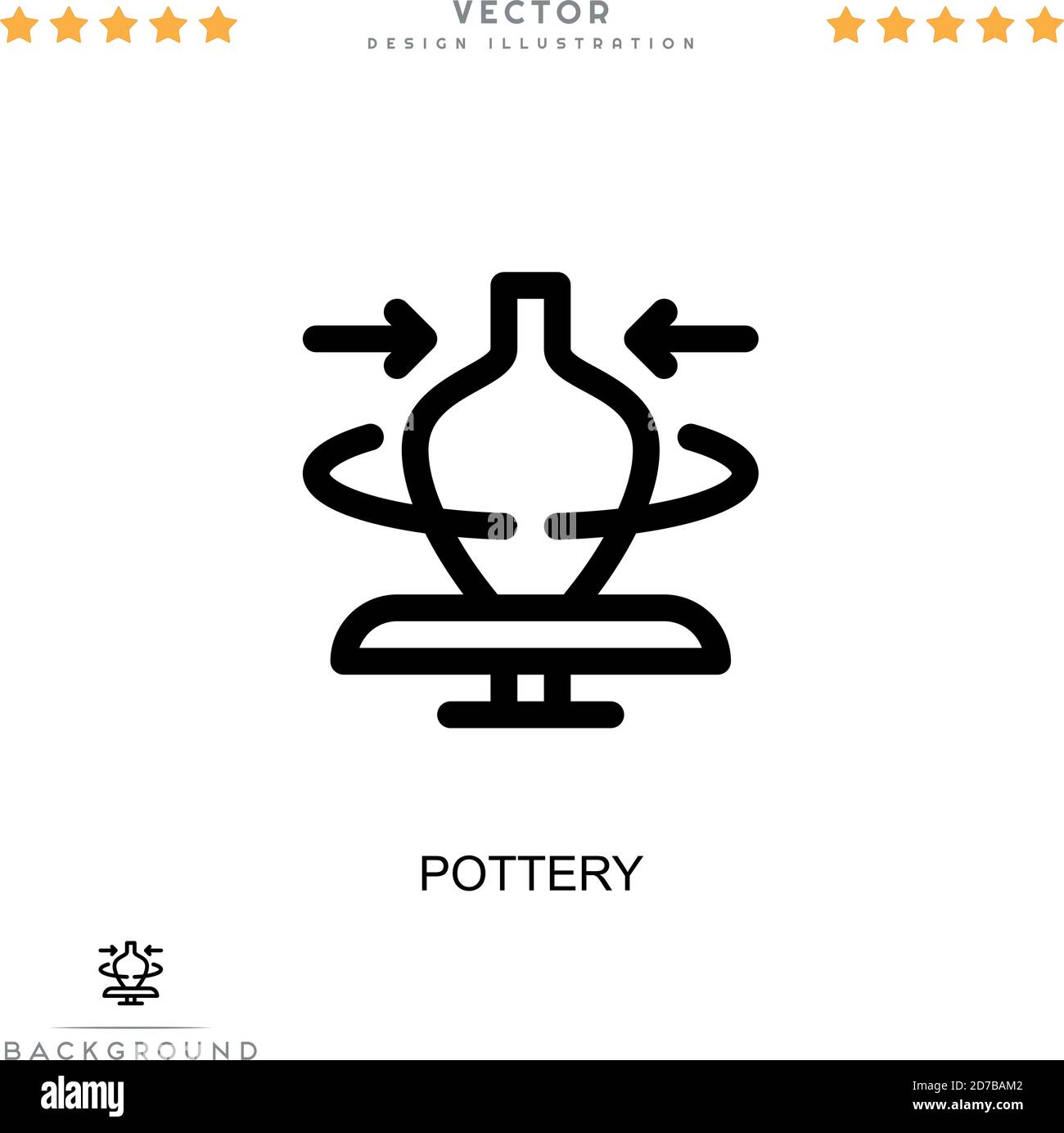 Töpferikone. Einfaches Element aus der digitalen Störungs-Sammlung. Line Pottery Symbol für Vorlagen, Infografiken und mehr Stock Vektor