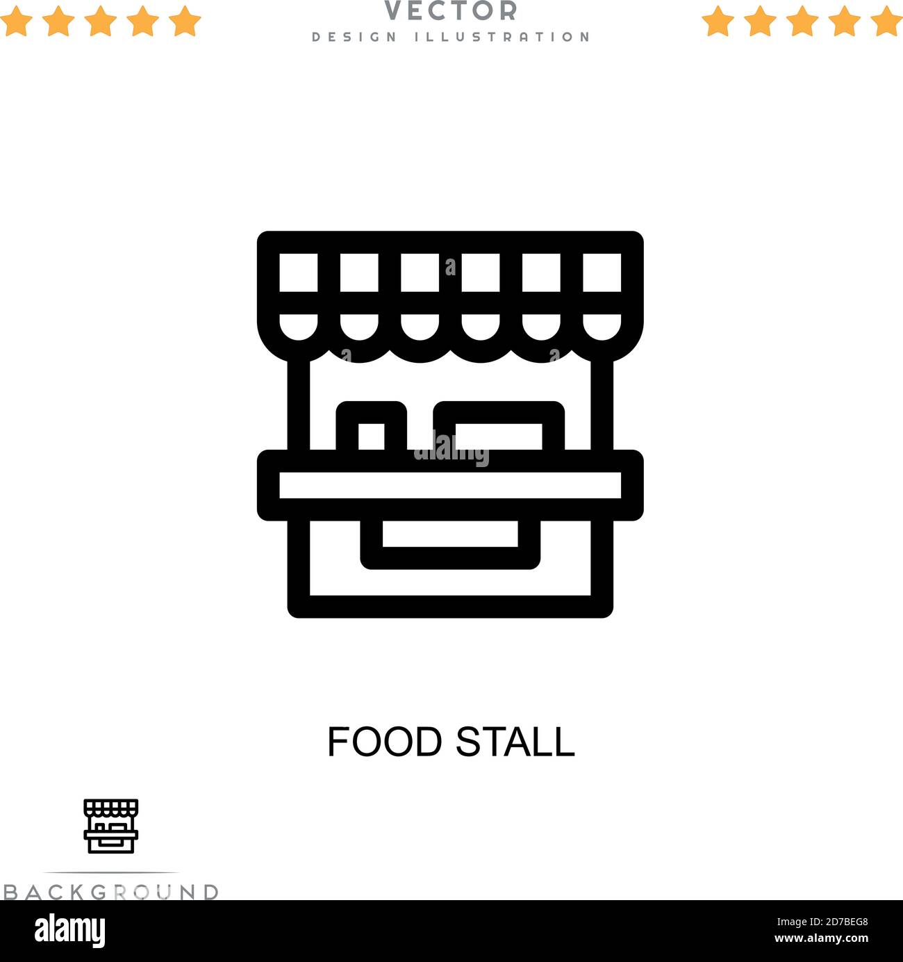 Symbol für den Imbiss. Einfaches Element aus der digitalen Störungs-Sammlung. Line Food Stall Symbol für Vorlagen, Infografiken und mehr Stock Vektor