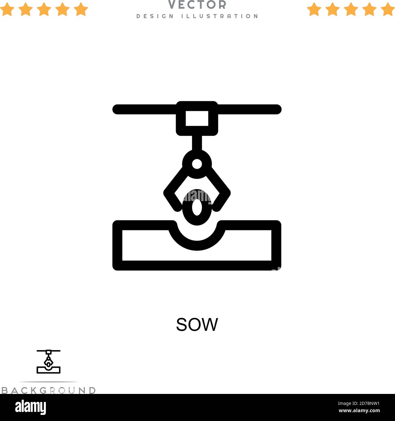 SOW-Symbol. Einfaches Element aus der digitalen Störungs-Sammlung. Liniensymbol für Vorlagen, Infografiken und mehr Stock Vektor