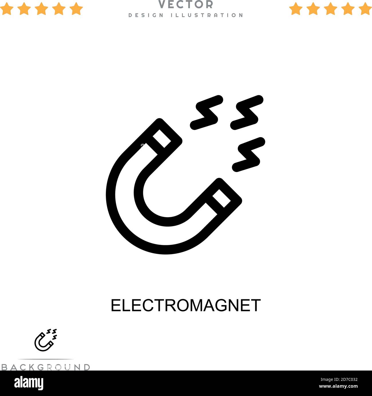 Elektromagnet-Symbol. Einfaches Element aus der digitalen Störungs-Sammlung. Linie Elektromagnet Symbol für Vorlagen, Infografiken und mehr Stock Vektor