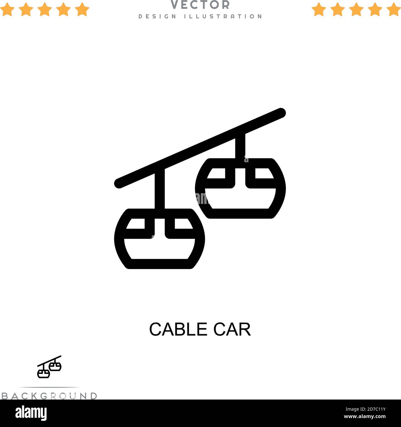 Cable Car-Symbol. Einfaches Element aus der digitalen Störungs-Sammlung. Line Cable Car Symbol für Vorlagen, Infografiken und mehr Stock Vektor