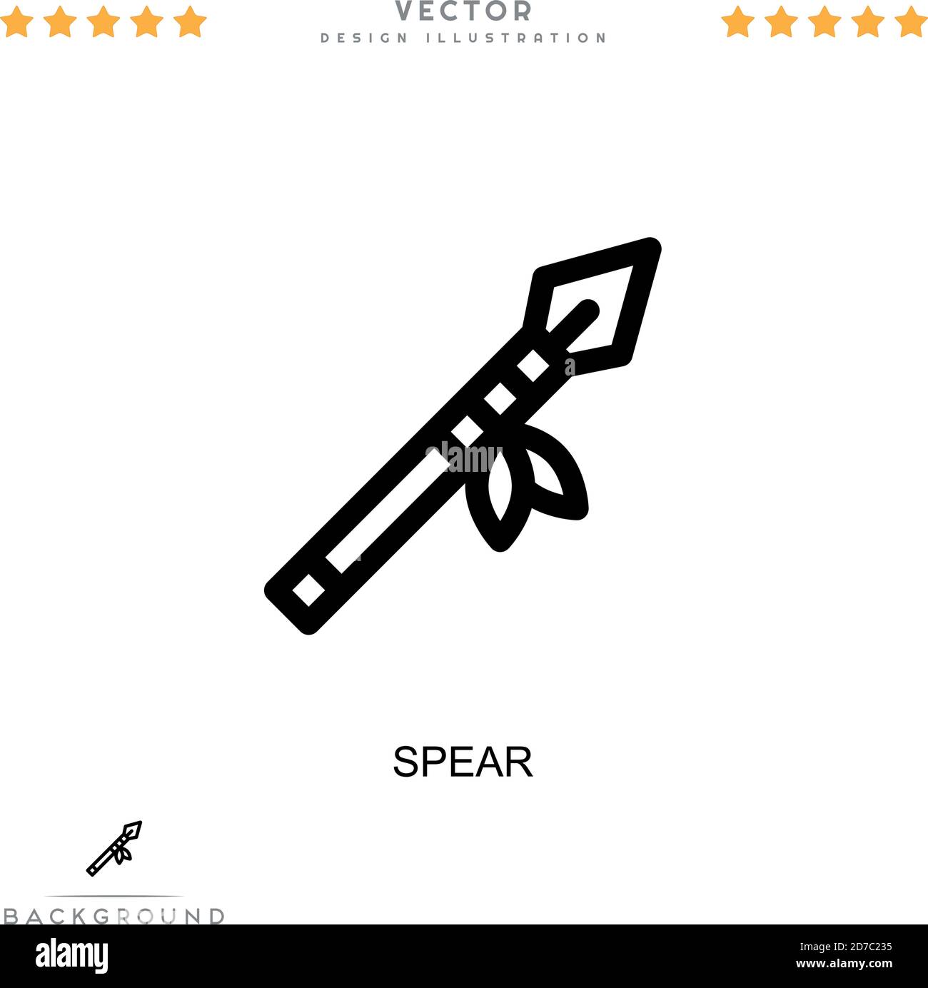Speer-Symbol. Einfaches Element aus der digitalen Störungs-Sammlung. Linienspießen-Symbol für Vorlagen, Infografiken und mehr Stock Vektor