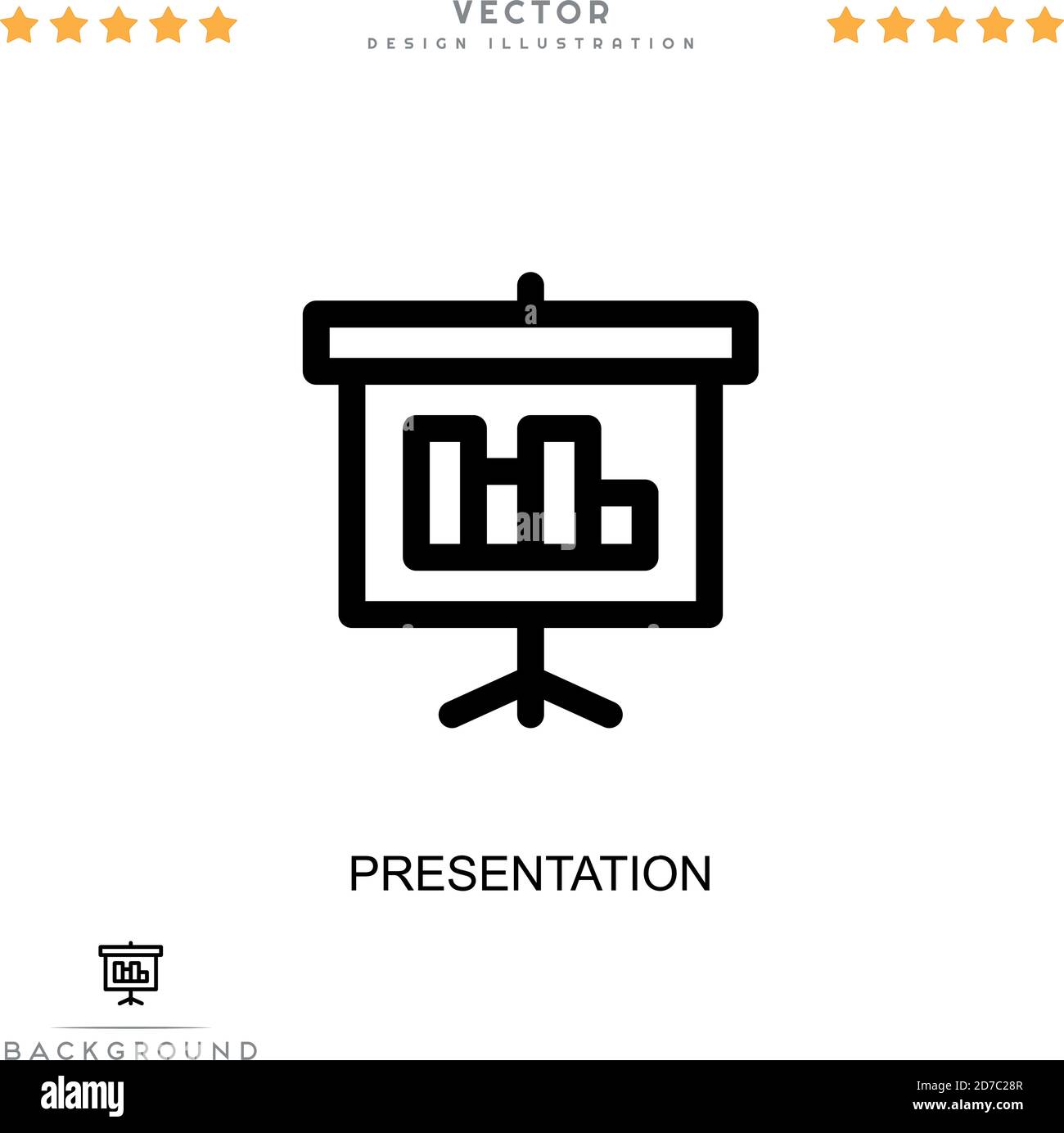 Präsentationssymbol. Einfaches Element aus der digitalen Störungs-Sammlung. Liniendarstellung Symbol für Vorlagen, Infografiken und mehr Stock Vektor