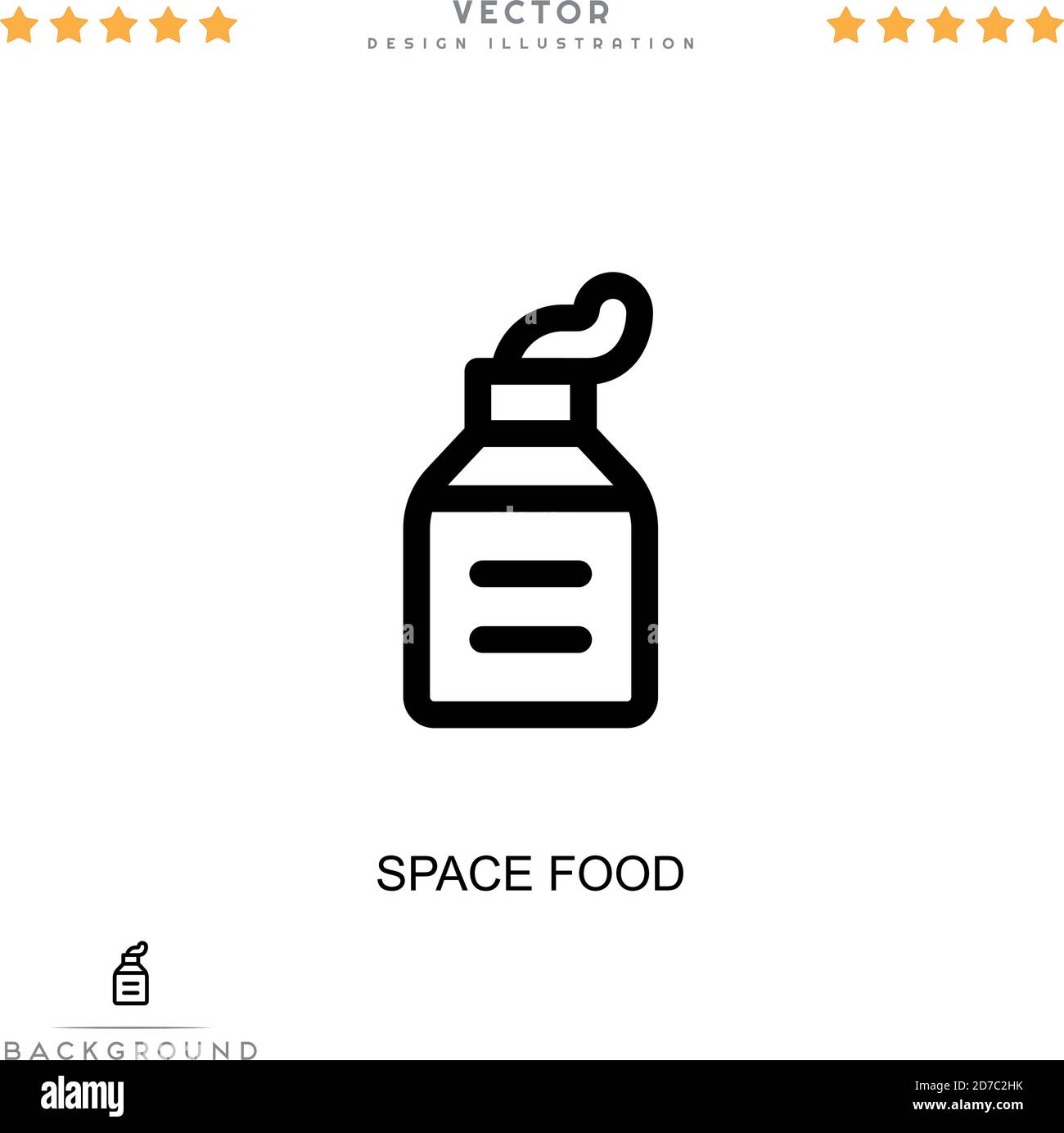 Symbol „Space Food“. Einfaches Element aus der digitalen Störungs-Sammlung. Line Space Food Icon für Vorlagen, Infografiken und mehr Stock Vektor