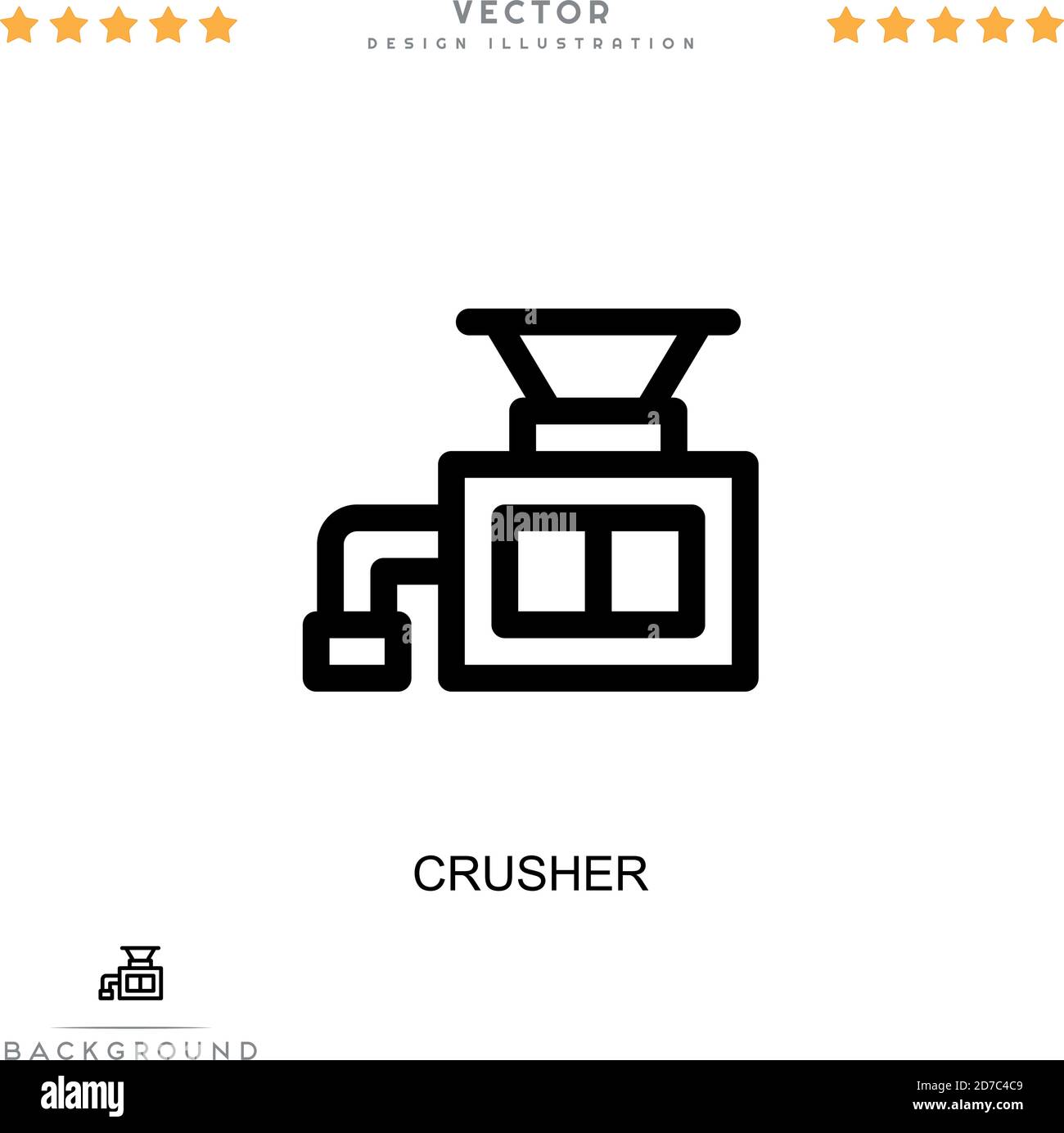 Brecher-Symbol. Einfaches Element aus der digitalen Störungs-Sammlung. Line Crusher Icon für Vorlagen, Infografiken und mehr Stock Vektor