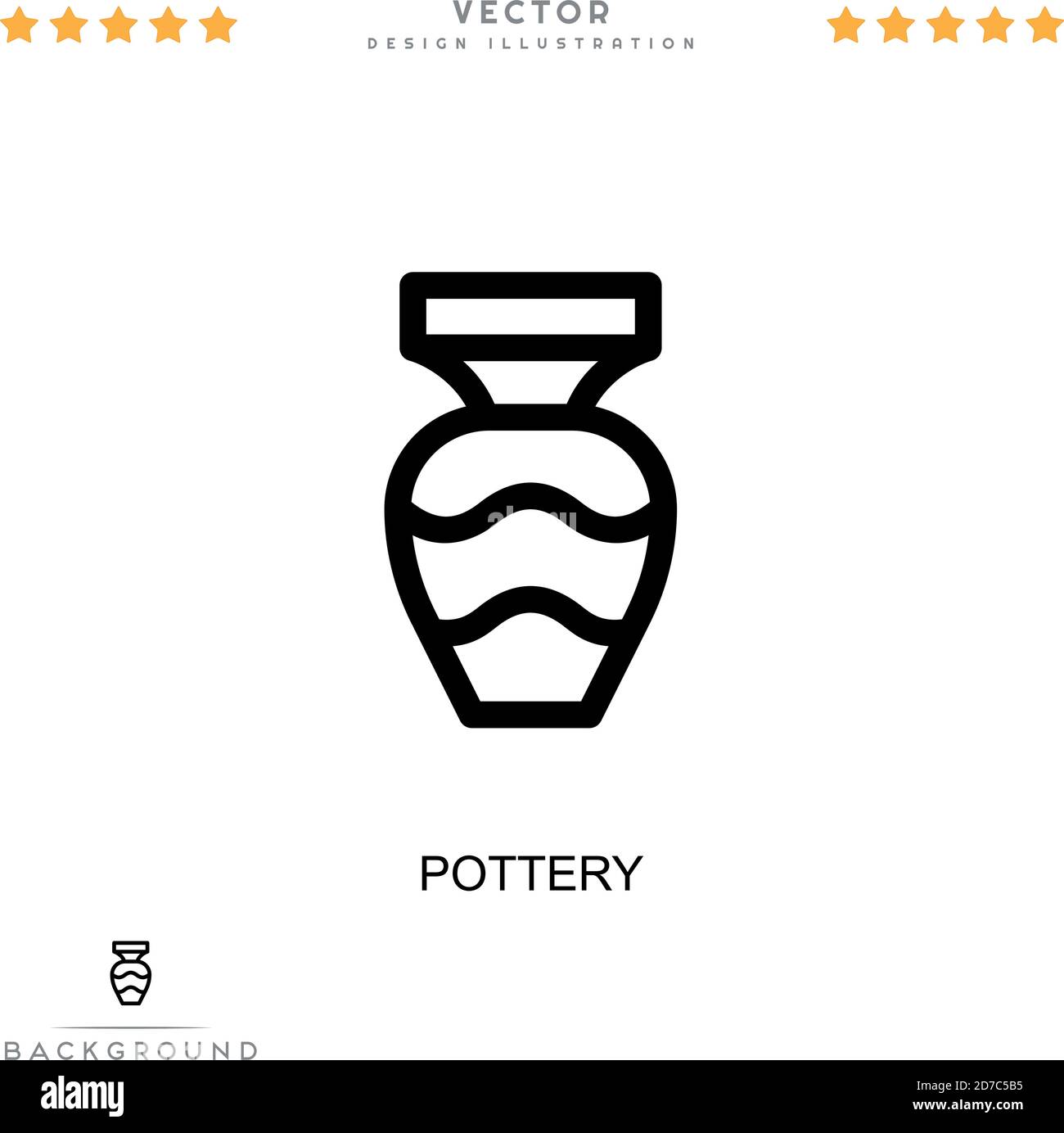 Töpferikone. Einfaches Element aus der digitalen Störungs-Sammlung. Line Pottery Symbol für Vorlagen, Infografiken und mehr Stock Vektor
