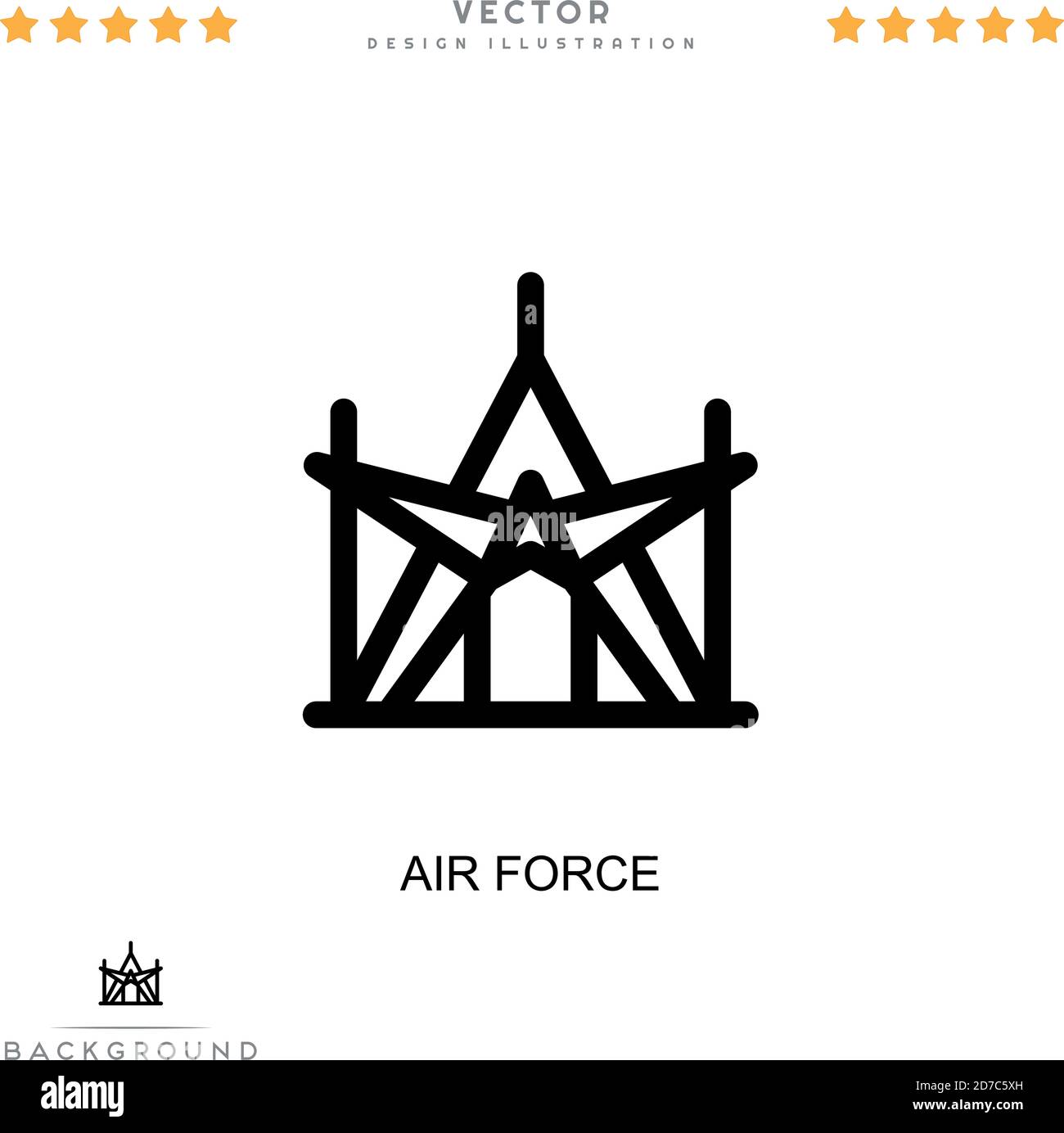 Luftkraftsymbol. Einfaches Element aus der digitalen Störungs-Sammlung. Line Air Force Symbol für Vorlagen, Infografiken und mehr Stock Vektor