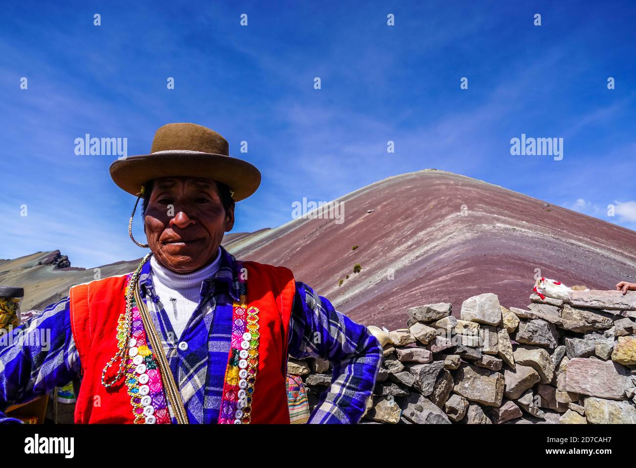 Rainbow Berg in Peru Stockfoto