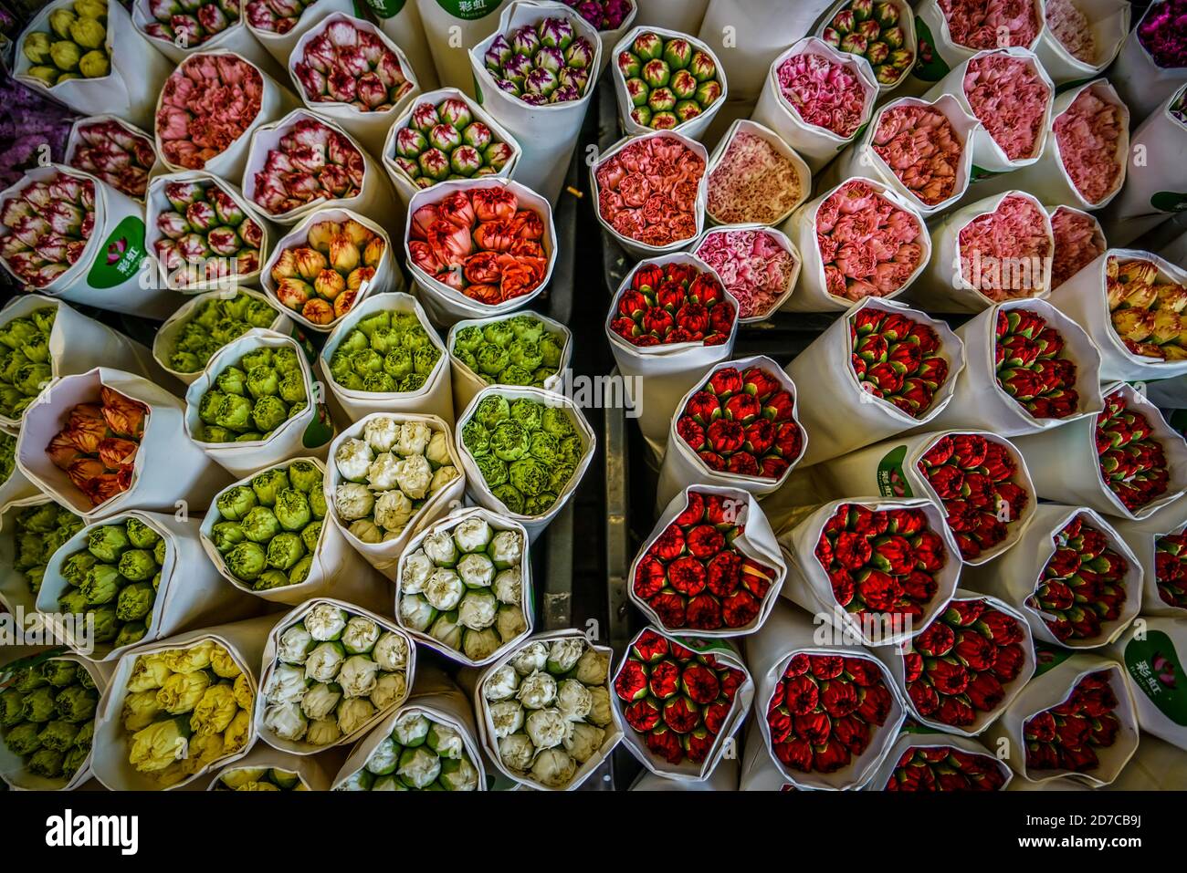 Bangkok Blumenmarkt Stockfoto
