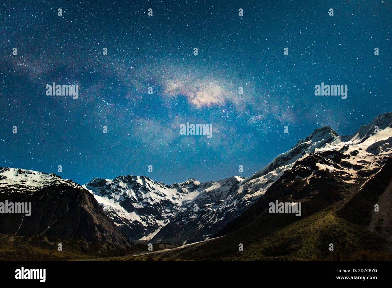 astro Aufnahme von Milchstraße in mt Cook Neuseeland Stockfoto