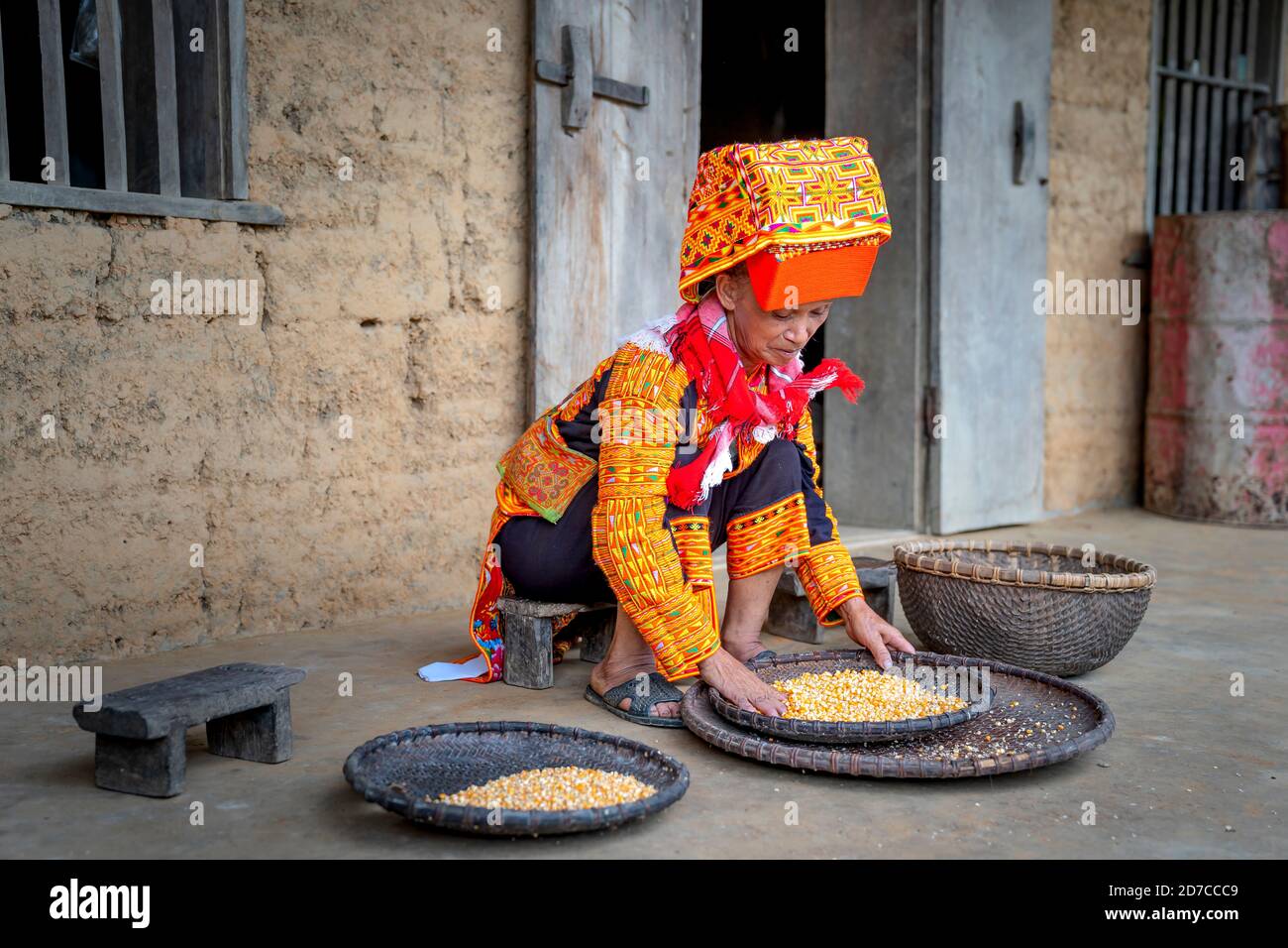 AI Quoc Kommune, Bezirk Loc Binh, lang Son - 22. September 2020: Live-Szene von Dao Lu Gang ethnischen Minderheiten in Ai Quoc Kommune, Loc Binh Distr Stockfoto