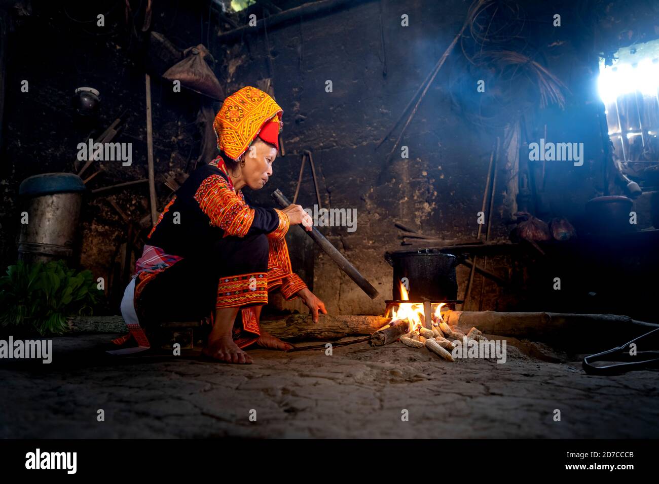 AI Quoc Kommune, Bezirk Loc Binh, lang Son - 22. September 2020: Live-Szene von Dao Lu Gang ethnischen Minderheiten in Ai Quoc Kommune, Loc Binh Distr Stockfoto