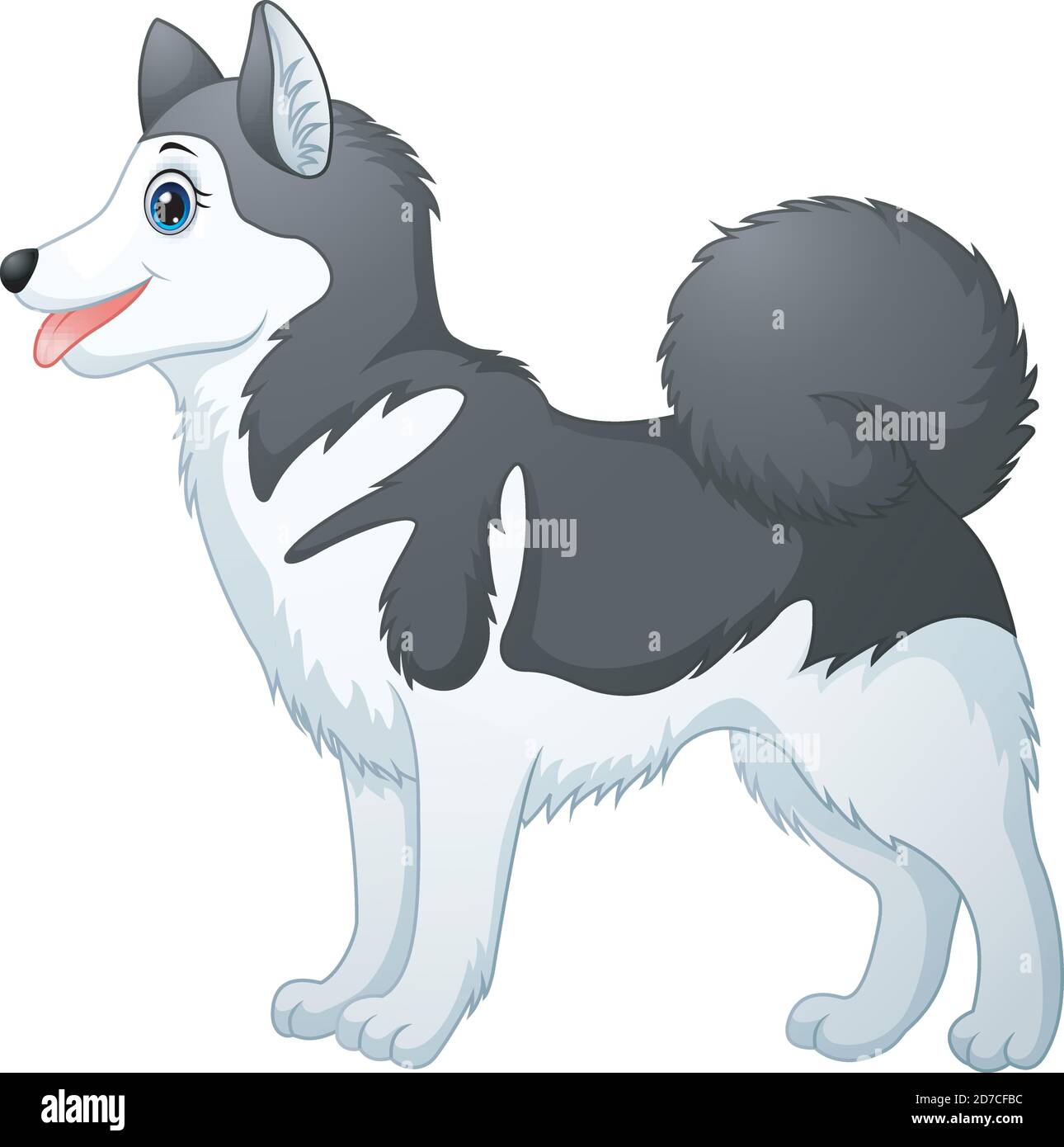 Vektor-Illustration von Cartoon siberian Husky Stock Vektor