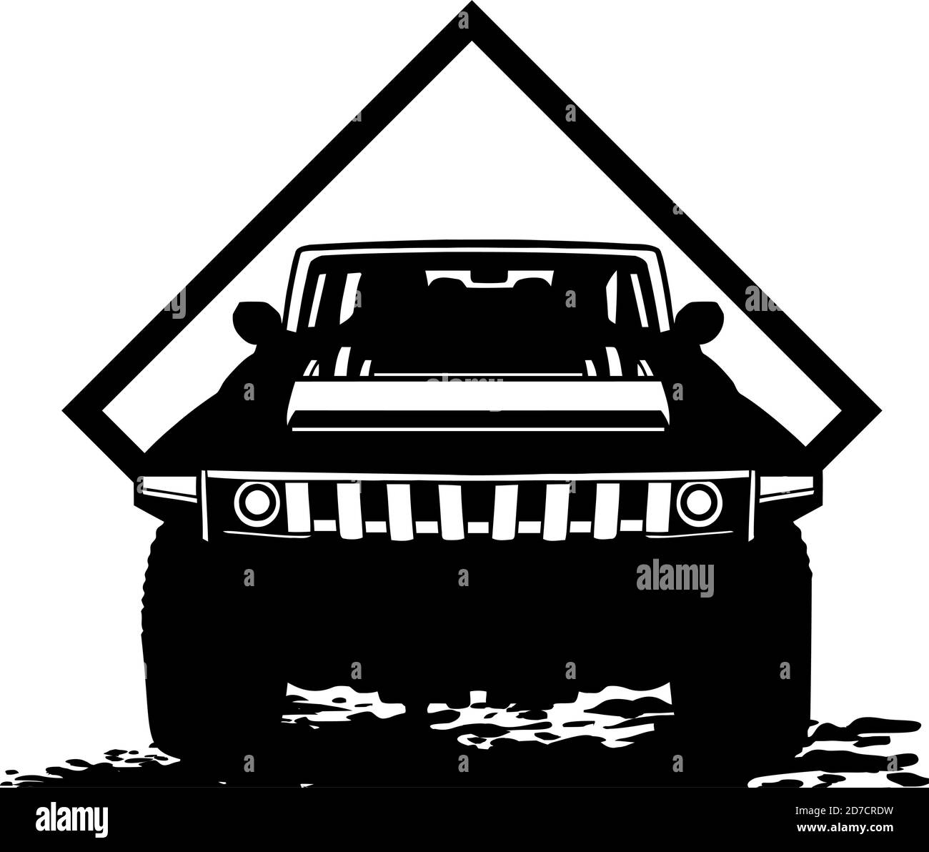 GELÄNDEWAGEN - LKW 4x4 SUV - Geländewagen Und Elemente für T-Shirt und Emblem Stock Vektor