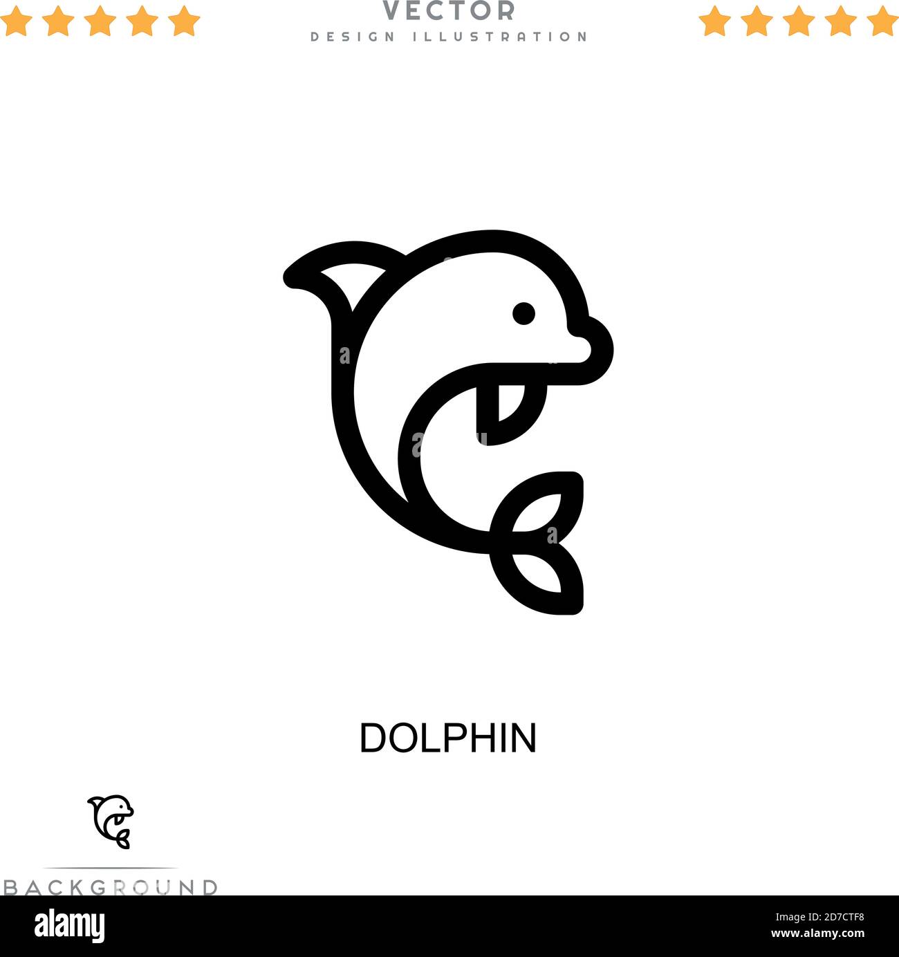 Delphin-Symbol. Einfaches Element aus der digitalen Störungs-Sammlung. Line Dolphin Icon für Vorlagen, Infografiken und mehr Stock Vektor