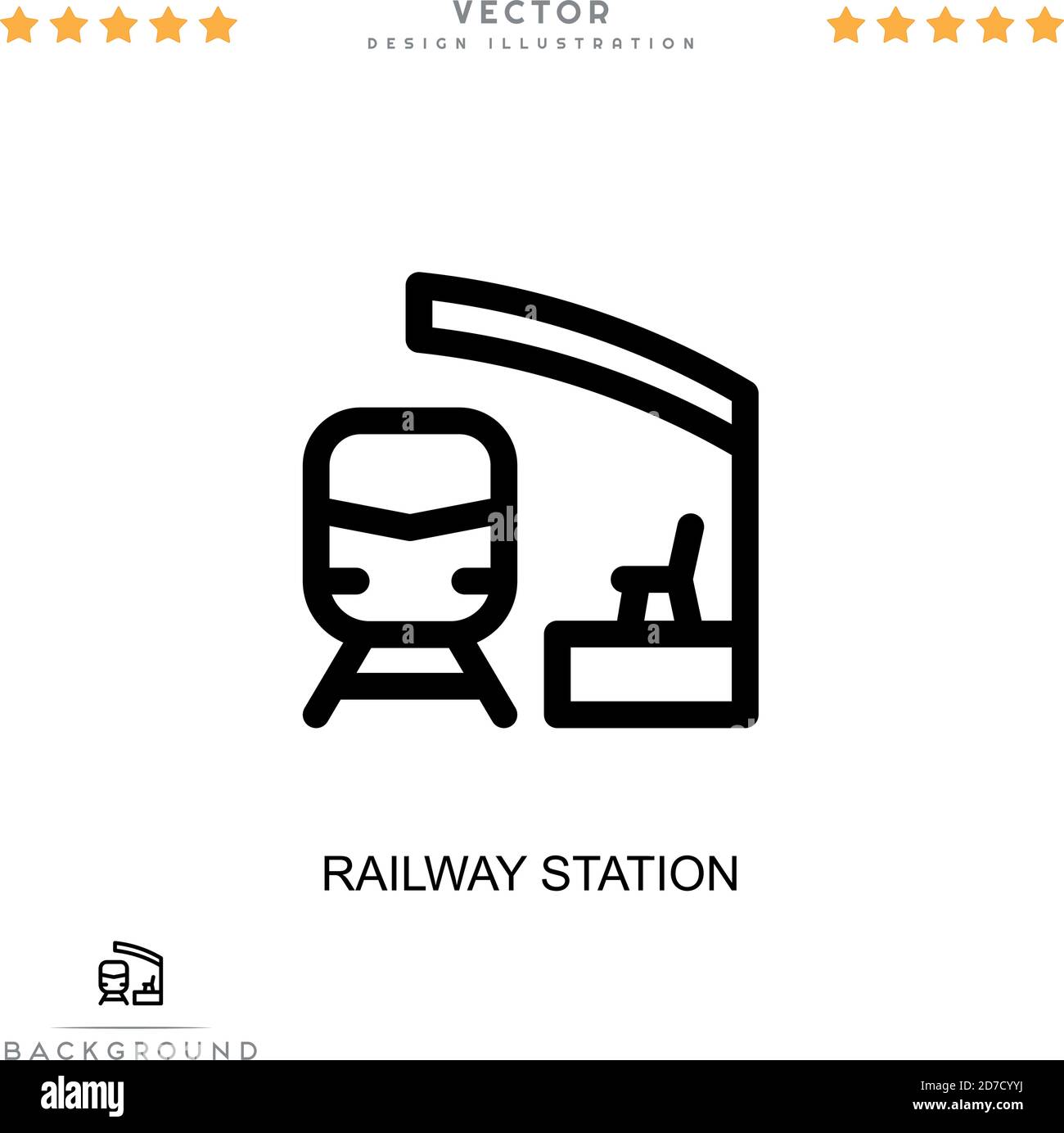 Symbol für Bahnhof. Einfaches Element aus der digitalen Störungs-Sammlung. Linie Bahnhof Symbol für Vorlagen, Infografiken und mehr Stock Vektor