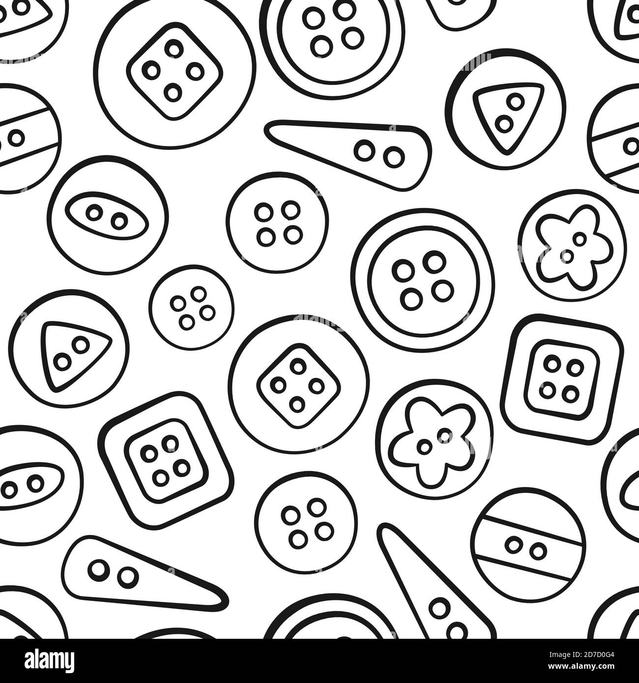 Knöpfe für Kleidung. Nahtloses Muster. Vektorgrafik Stock Vektor