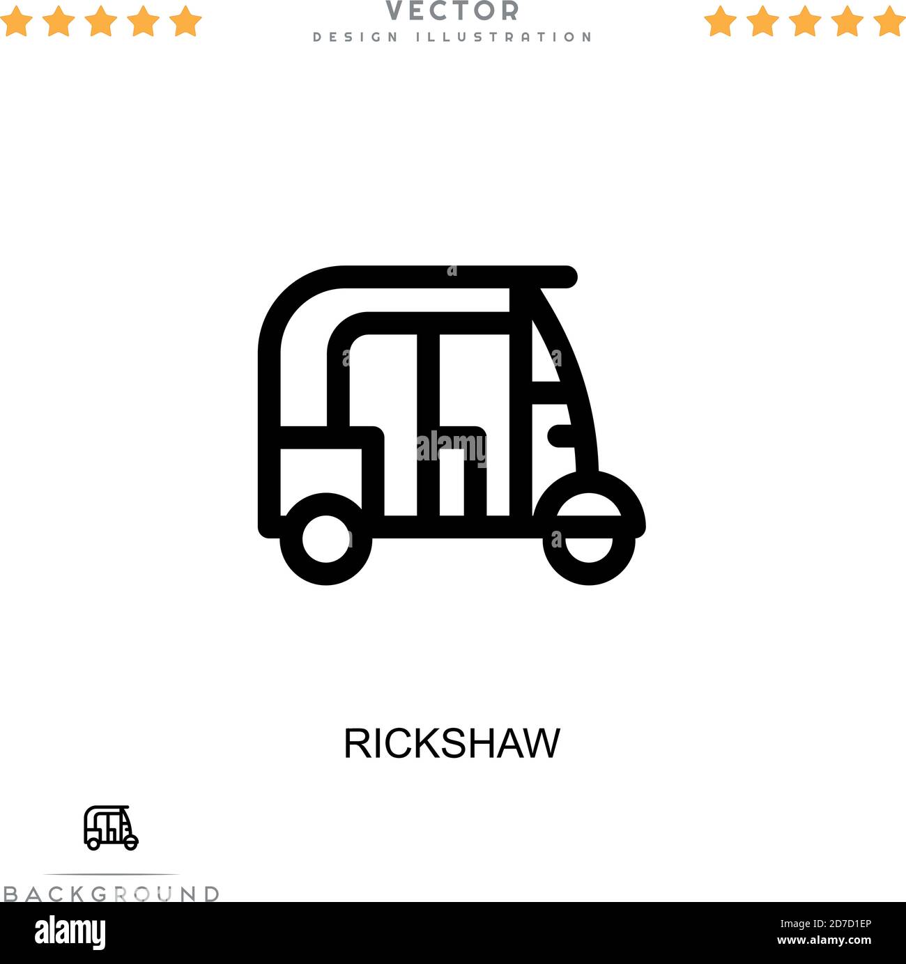 Rikscha-Symbol. Einfaches Element aus der digitalen Störungs-Sammlung. Linie Rickshaw Symbol für Vorlagen, Infografiken und mehr Stock Vektor