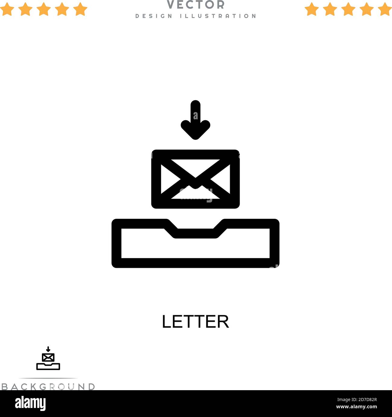 Buchstabensymbol. Einfaches Element aus der digitalen Störungs-Sammlung. Linienbrief-Symbol für Vorlagen, Infografiken und mehr Stock Vektor