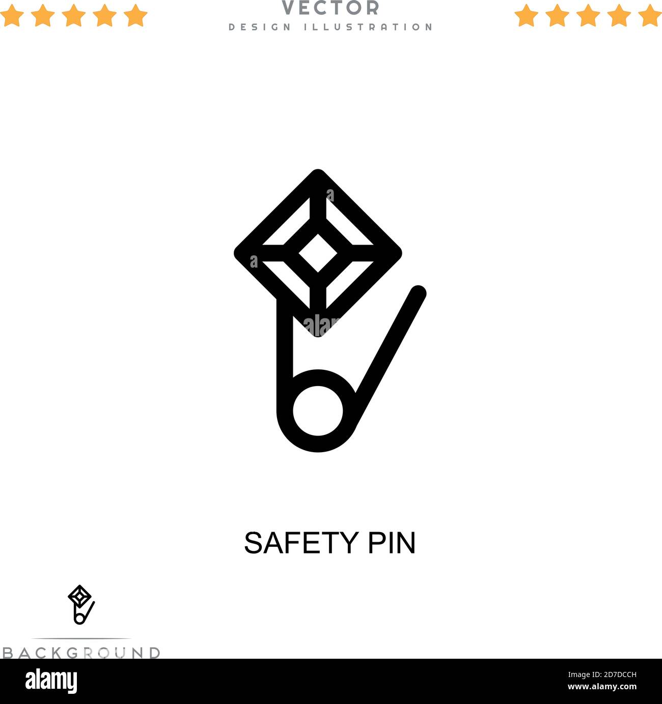 Symbol für Sicherheitsnadel. Einfaches Element aus der digitalen Störungs-Sammlung. Line Safety Pin-Symbol für Vorlagen, Infografiken und mehr Stock Vektor