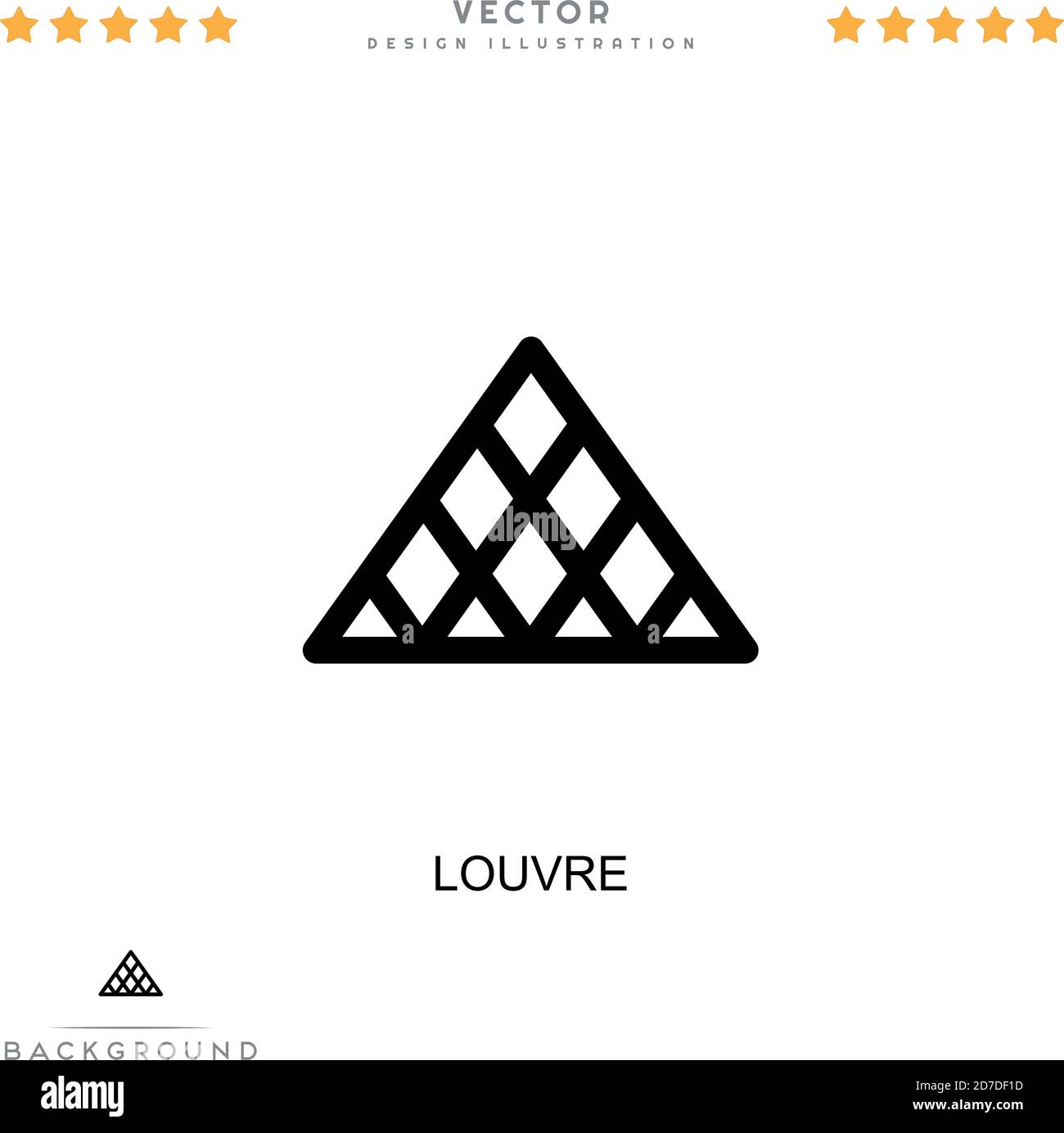 Louvre-Symbol. Einfaches Element aus der digitalen Störungs-Sammlung. Linienraster-Symbol für Vorlagen, Infografiken und mehr Stock Vektor