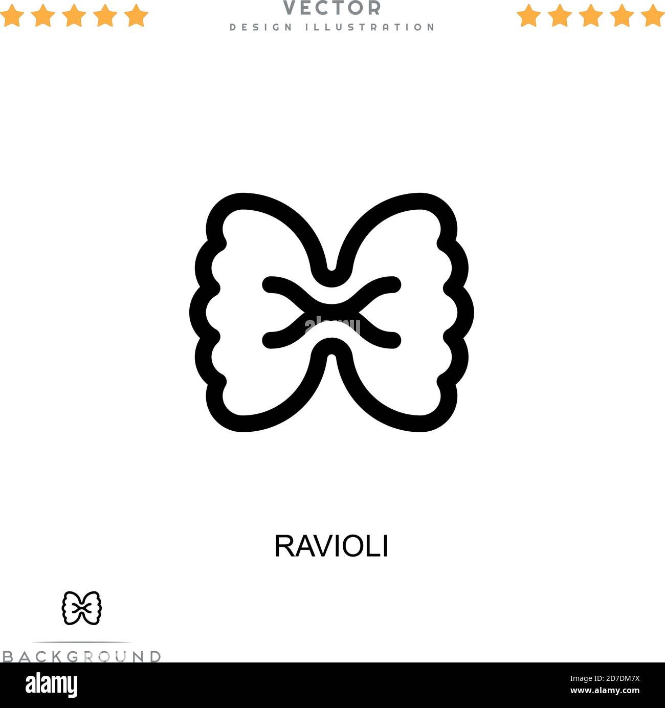 Ravioli-Symbol. Einfaches Element aus der digitalen Störungs-Sammlung. Linie Ravioli Symbol für Vorlagen, Infografiken und mehr Stock Vektor