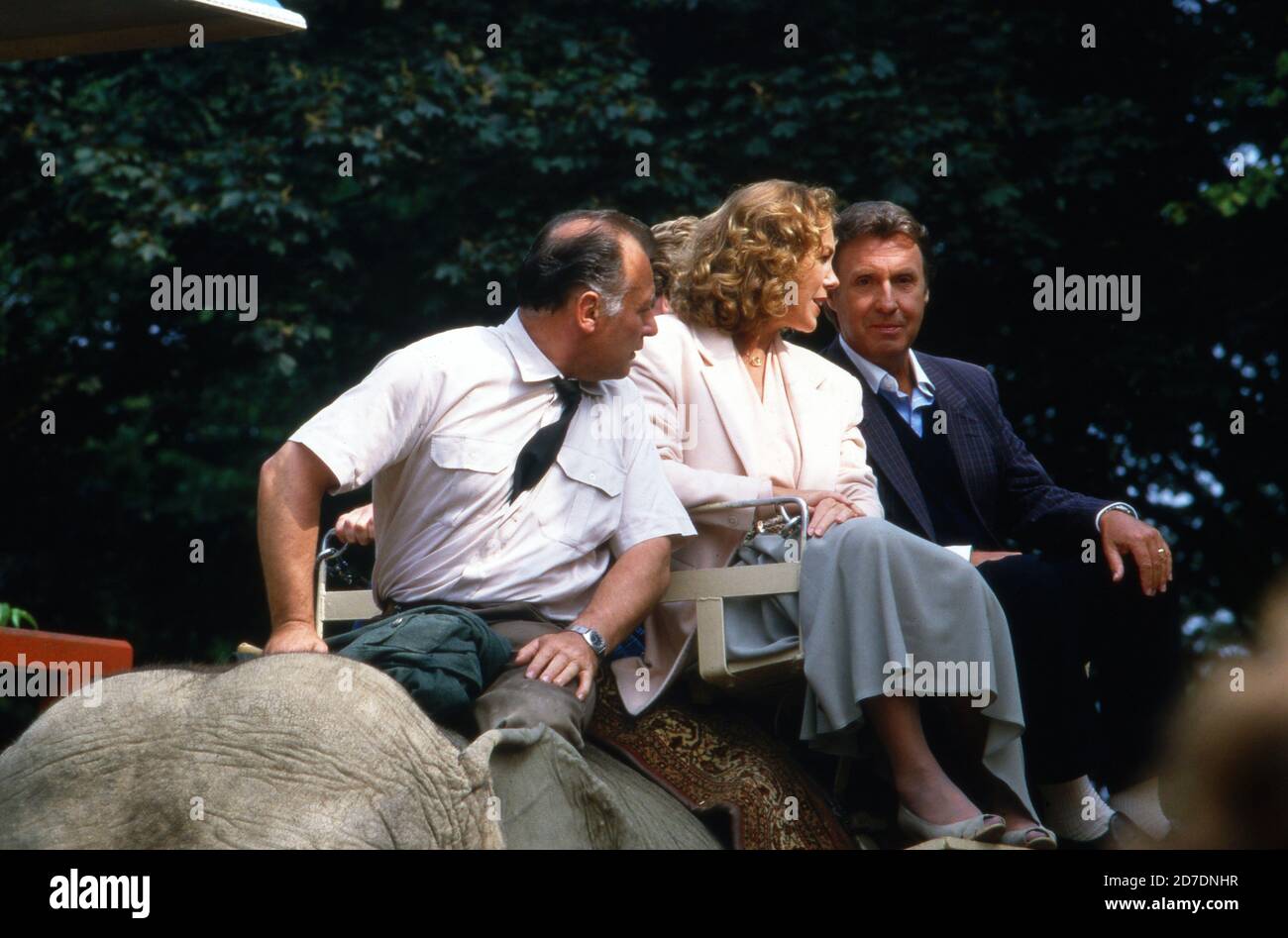 Peter Alexander, österreichischer Sänger und Schauspieler, besucht mit Schauspielerin Gaby Dohm den Tierpark Hagenbeck in Hamburg, Deutschland 1990. Stockfoto